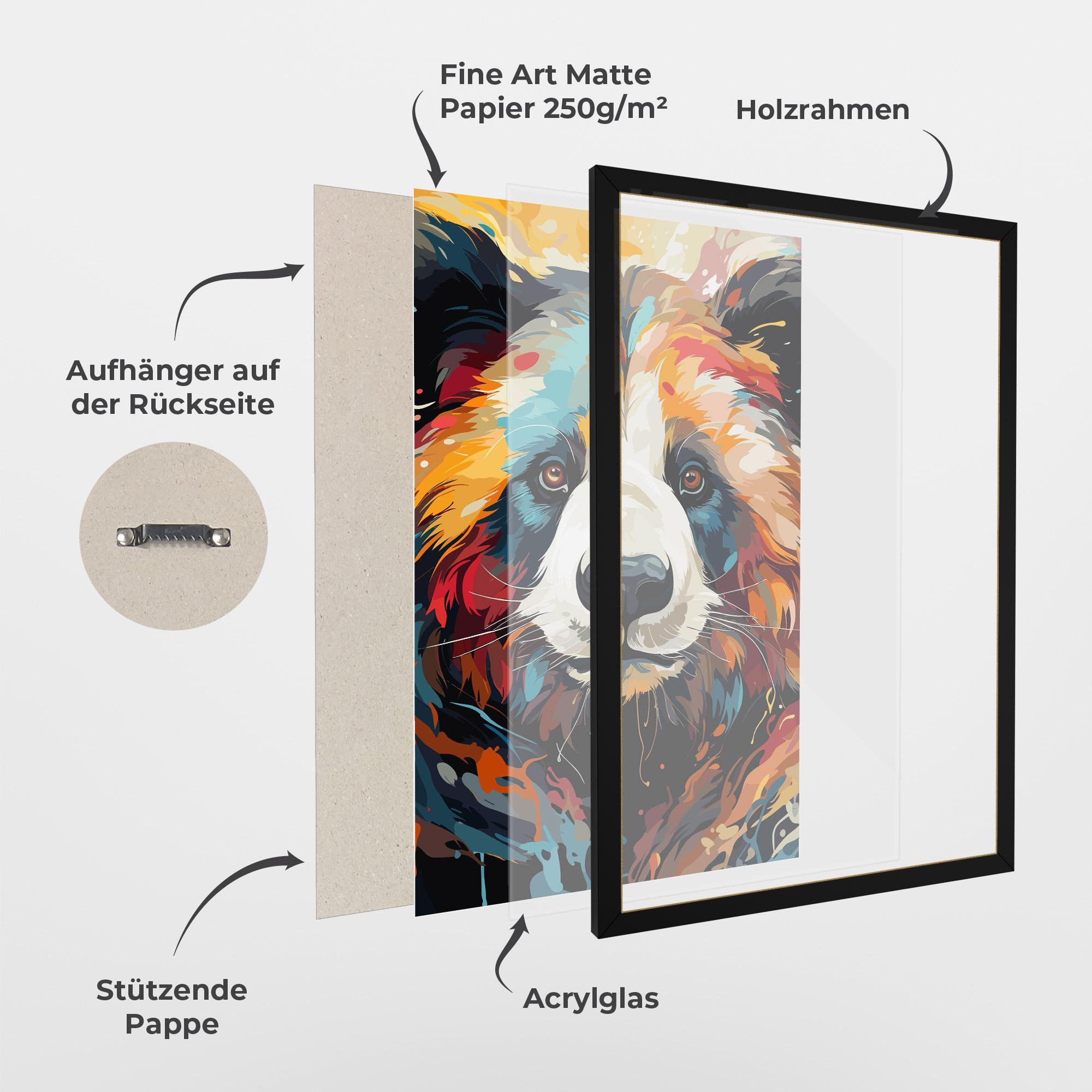 Gerahmte Poster Cream Color Bear mockup 1