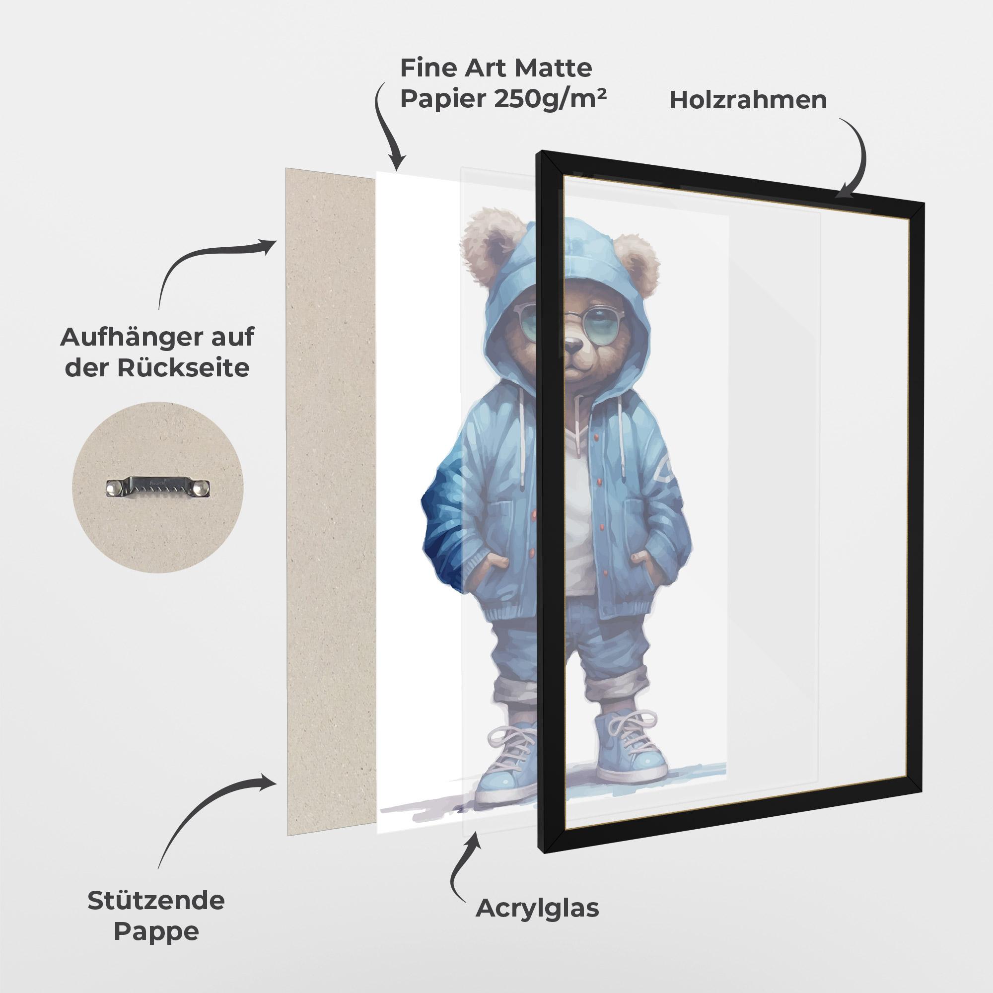 Gerahmte Poster Glasses Bear mockup 1