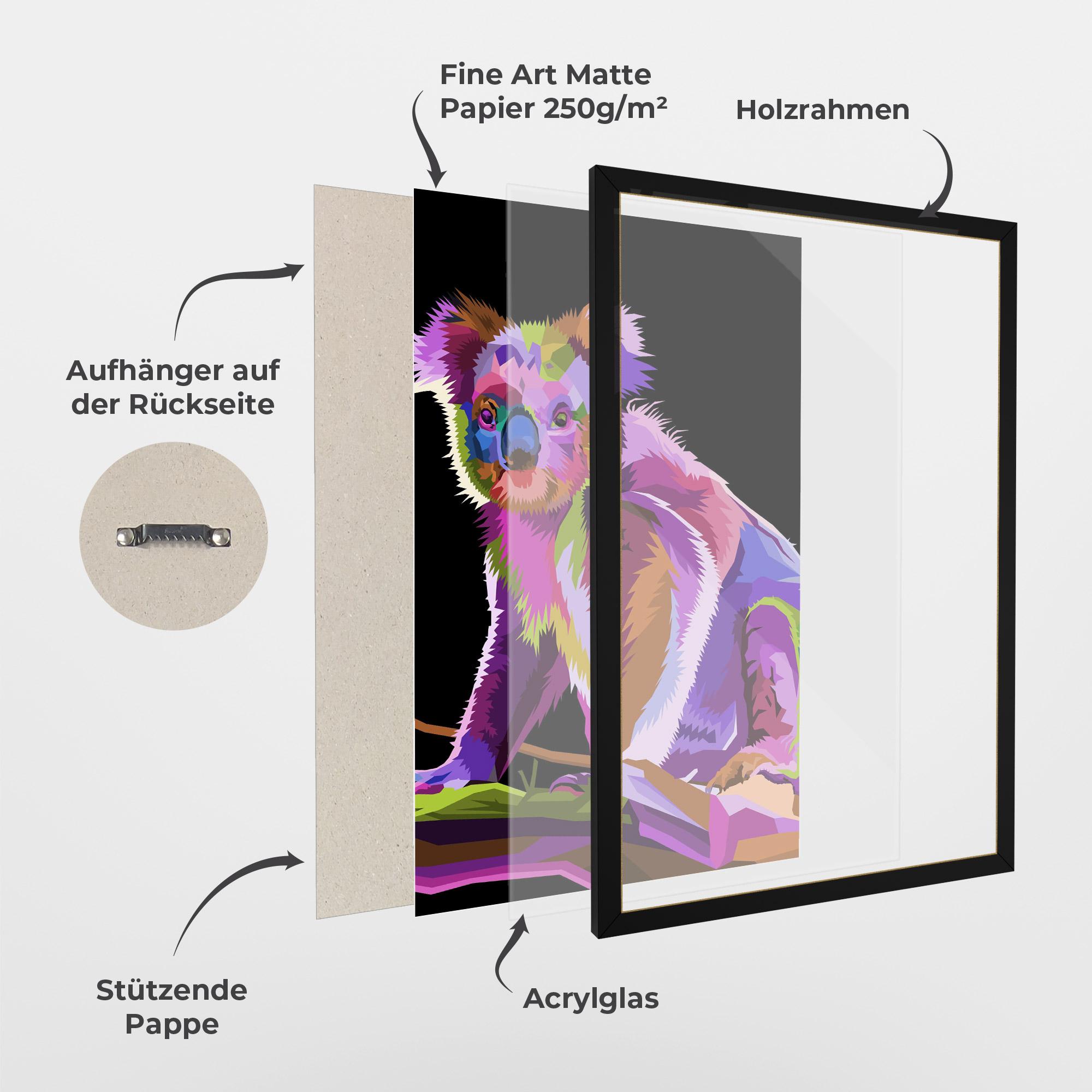 Gerahmte Poster Koala Art mockup 1