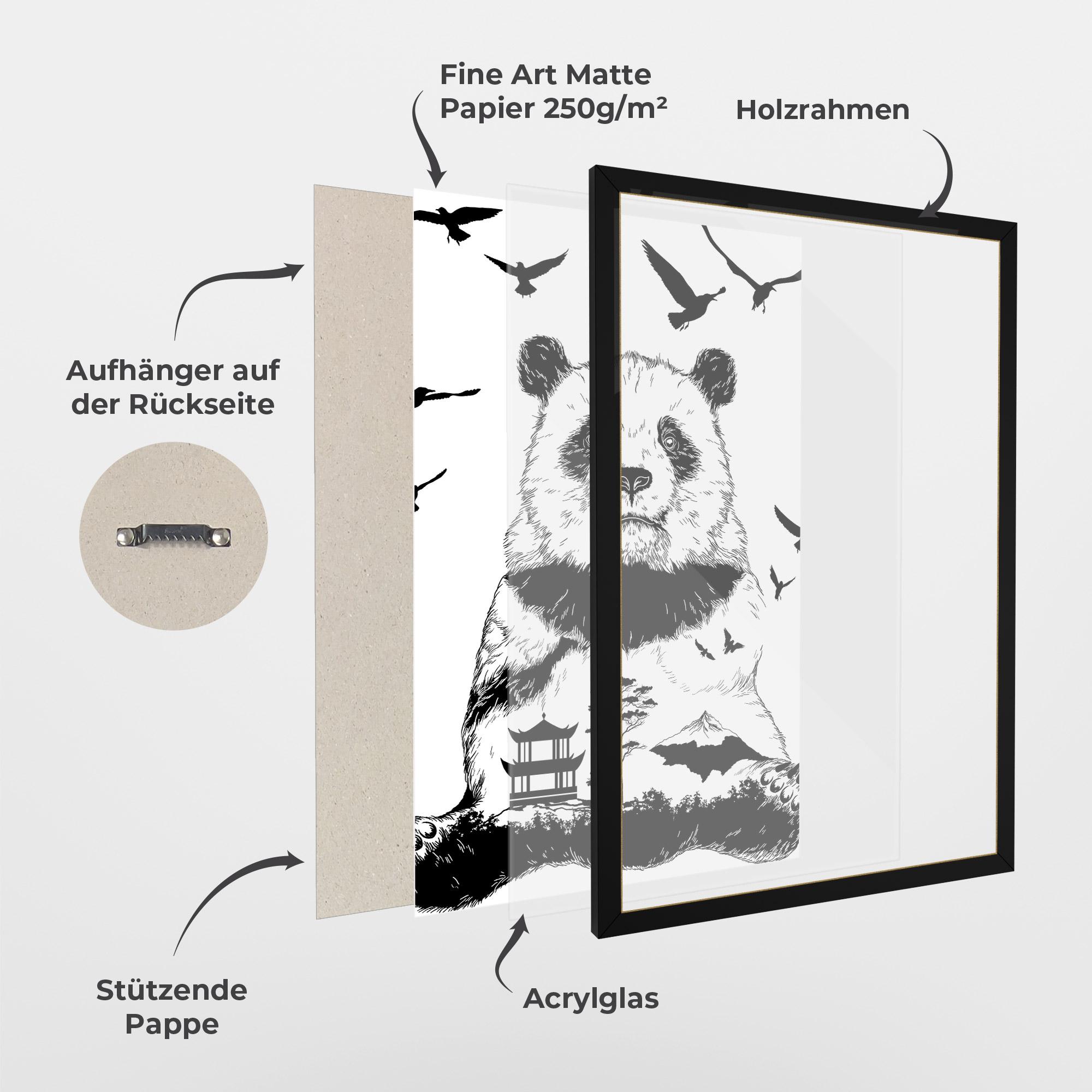 Gerahmte Poster Panda Bear mockup 1