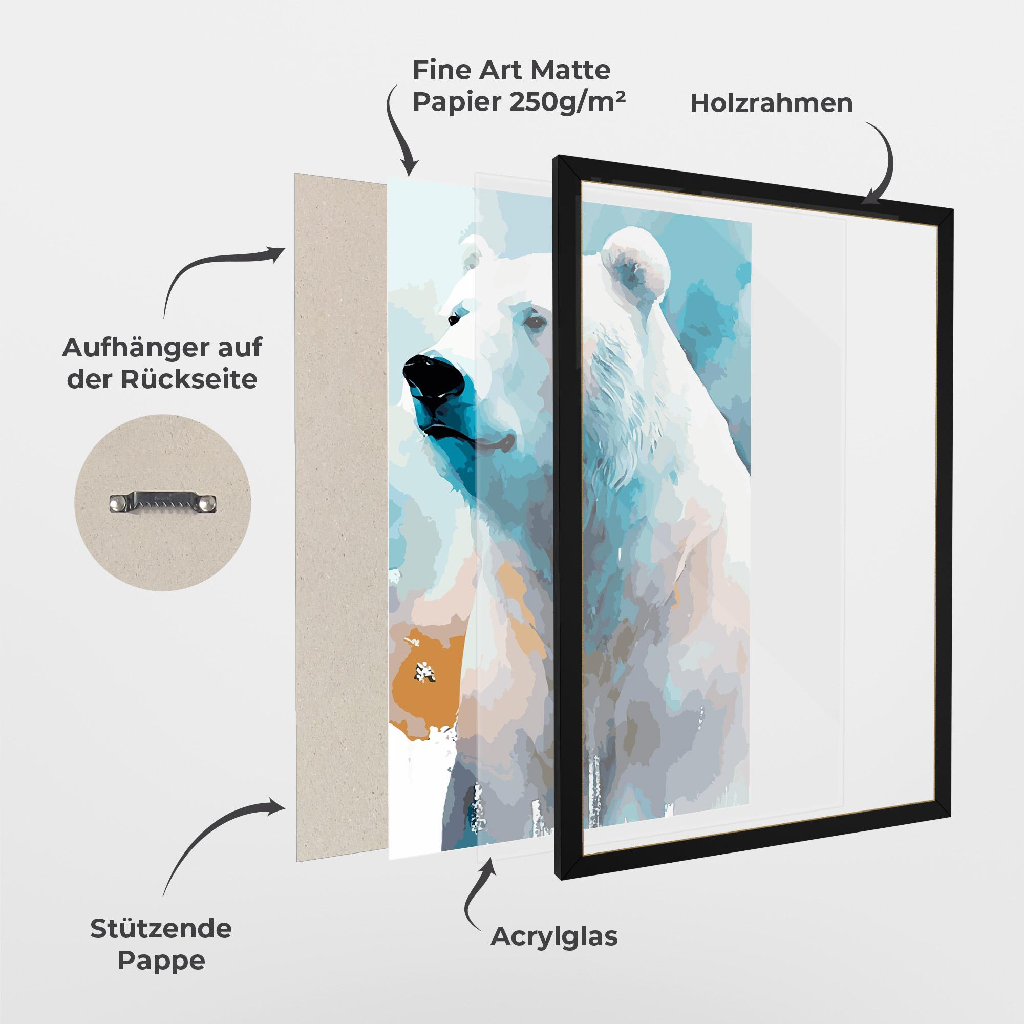 Gerahmte Poster Polar White Bear mockup 1