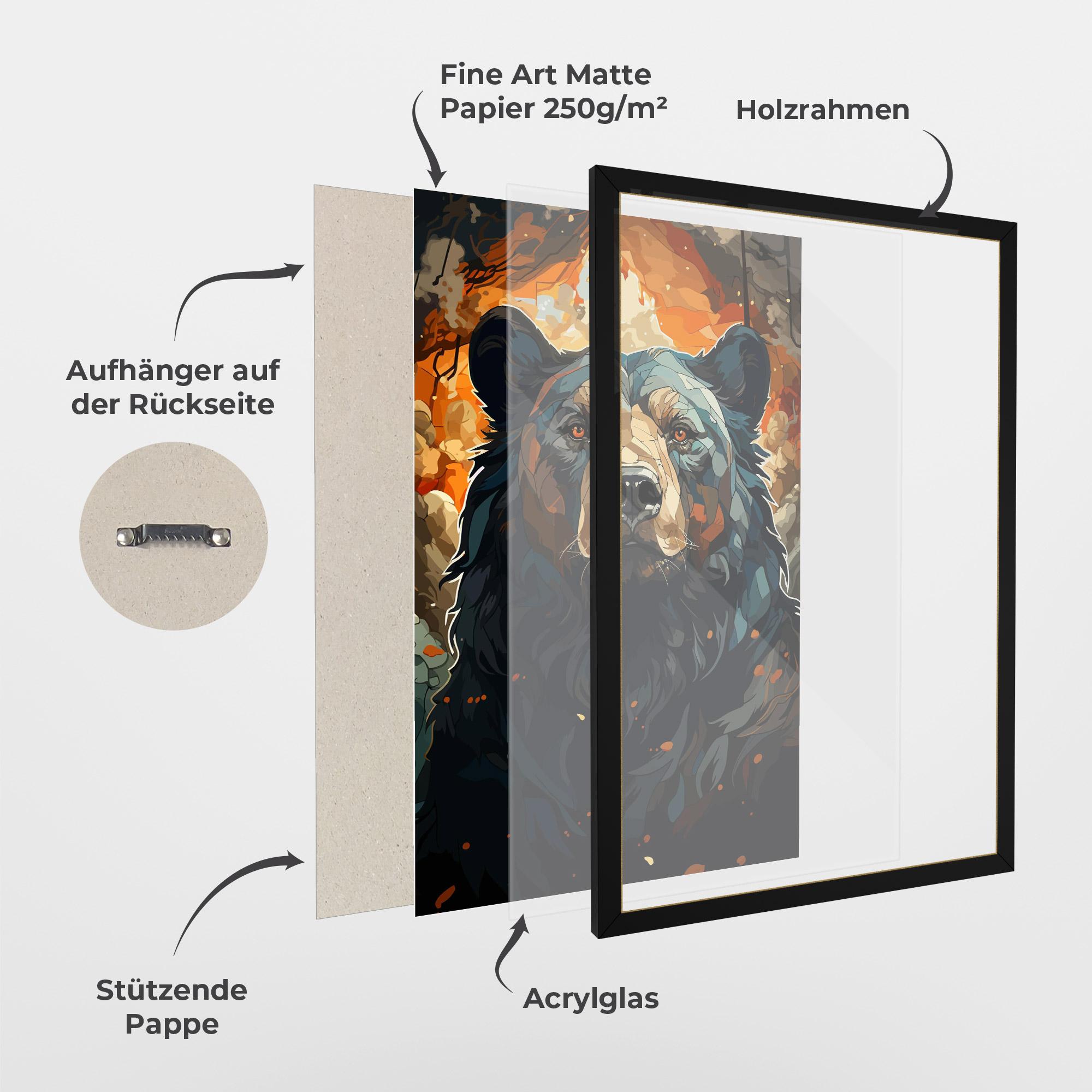 Gerahmte Poster Pretty Bear Art mockup 1