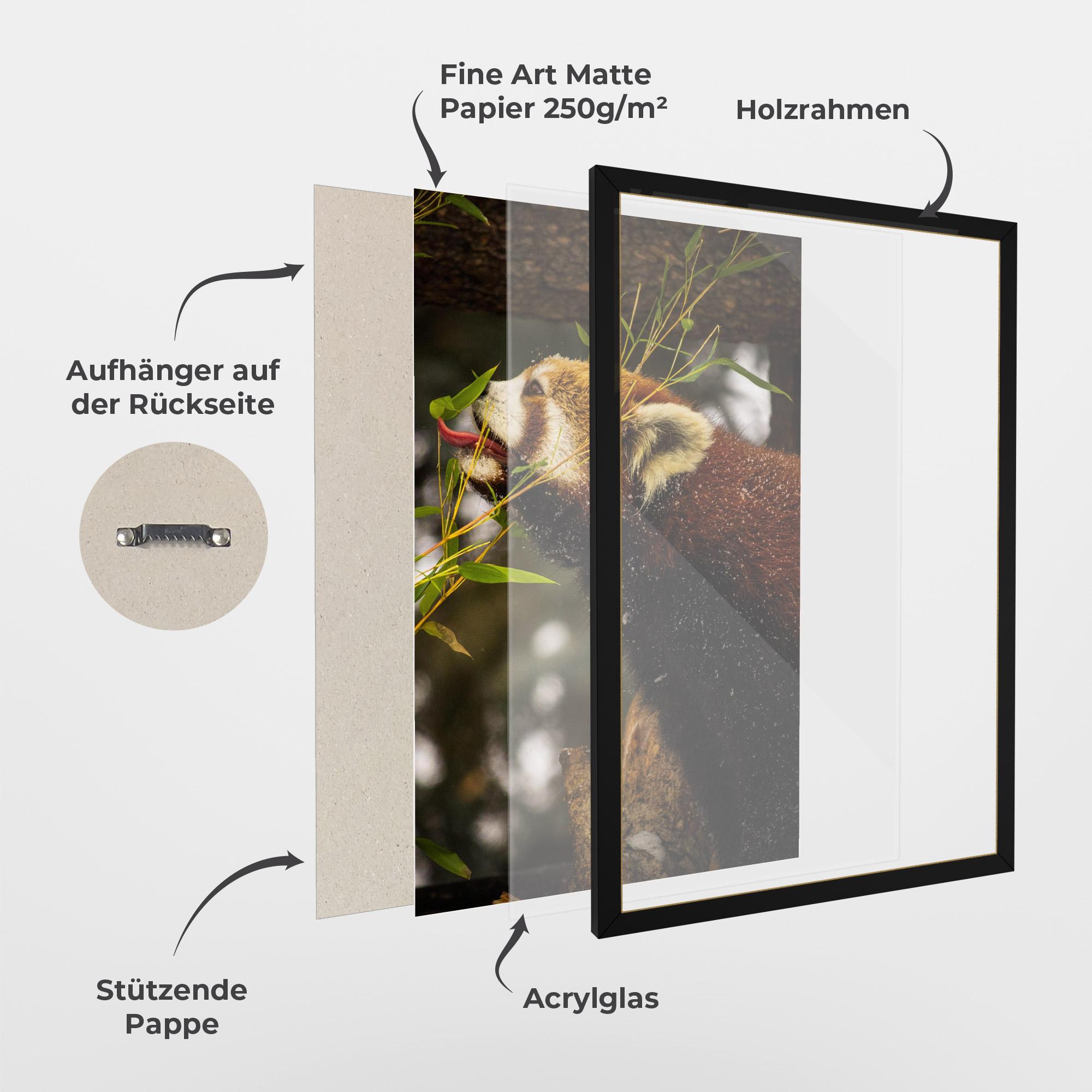 Gerahmte Poster Red Panda mockup 1