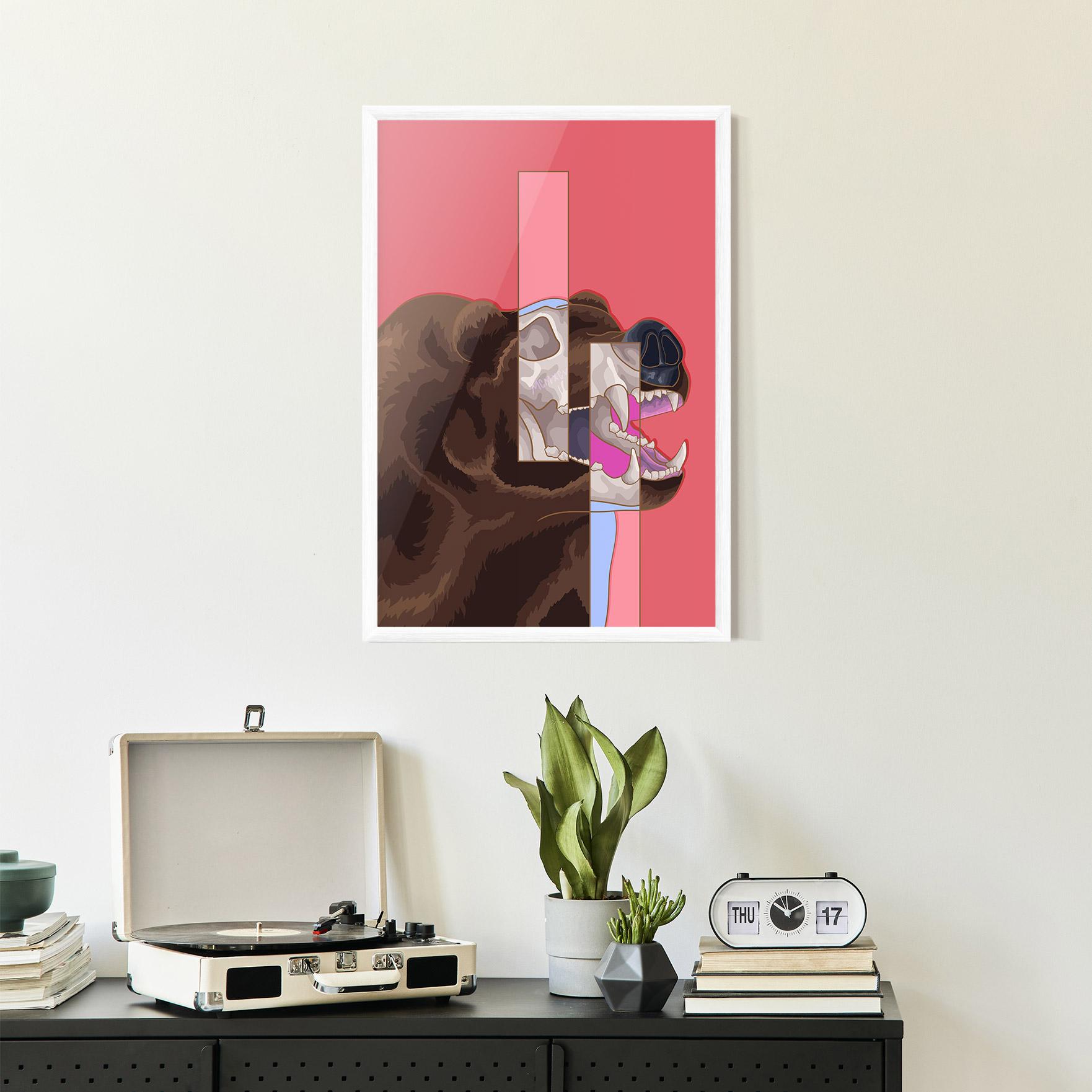 Gerahmte Poster Bear Bone Art mockup 2
