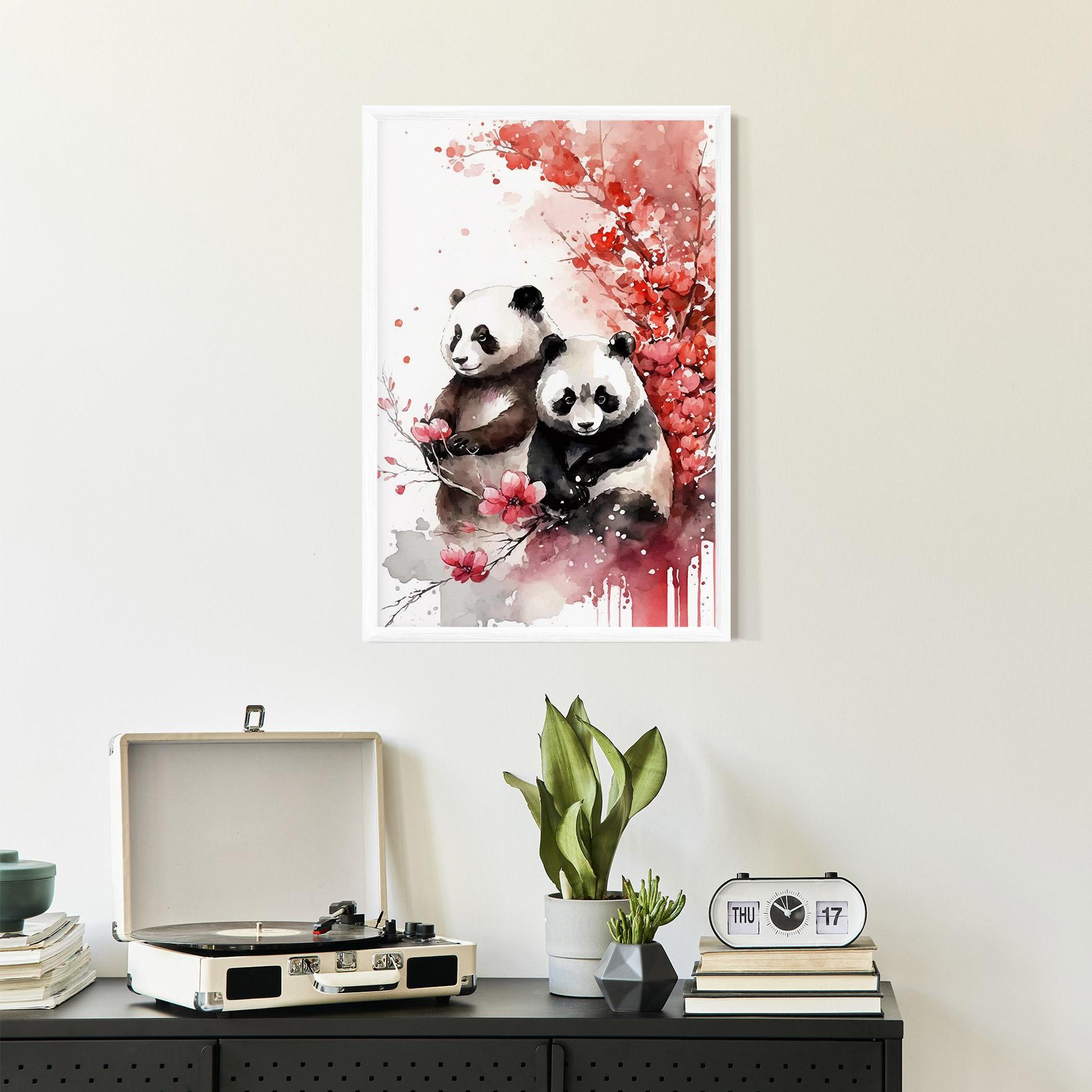 Gerahmte Poster Blossom Panda mockup 2
