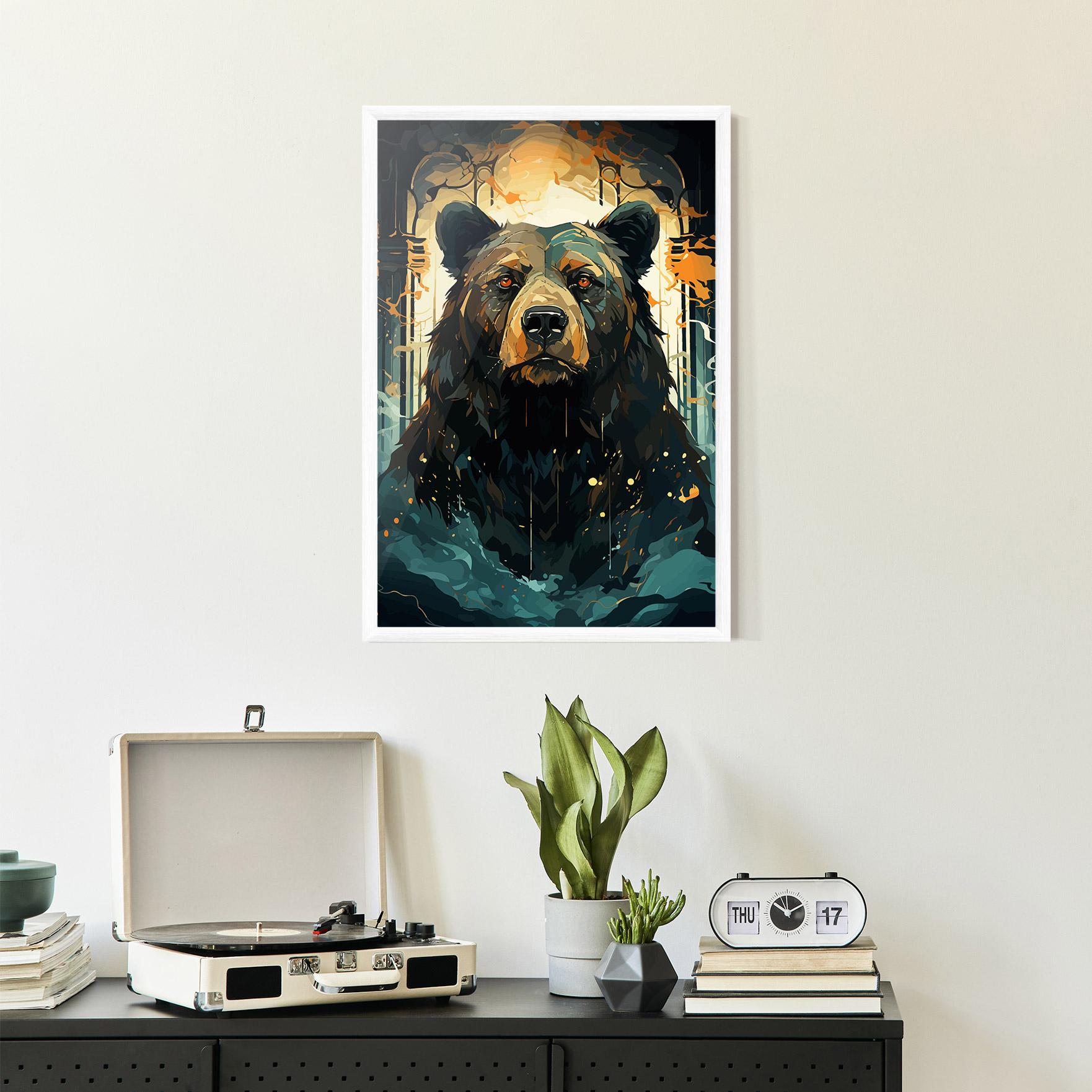 Gerahmte Poster Brown Bear Art mockup 2