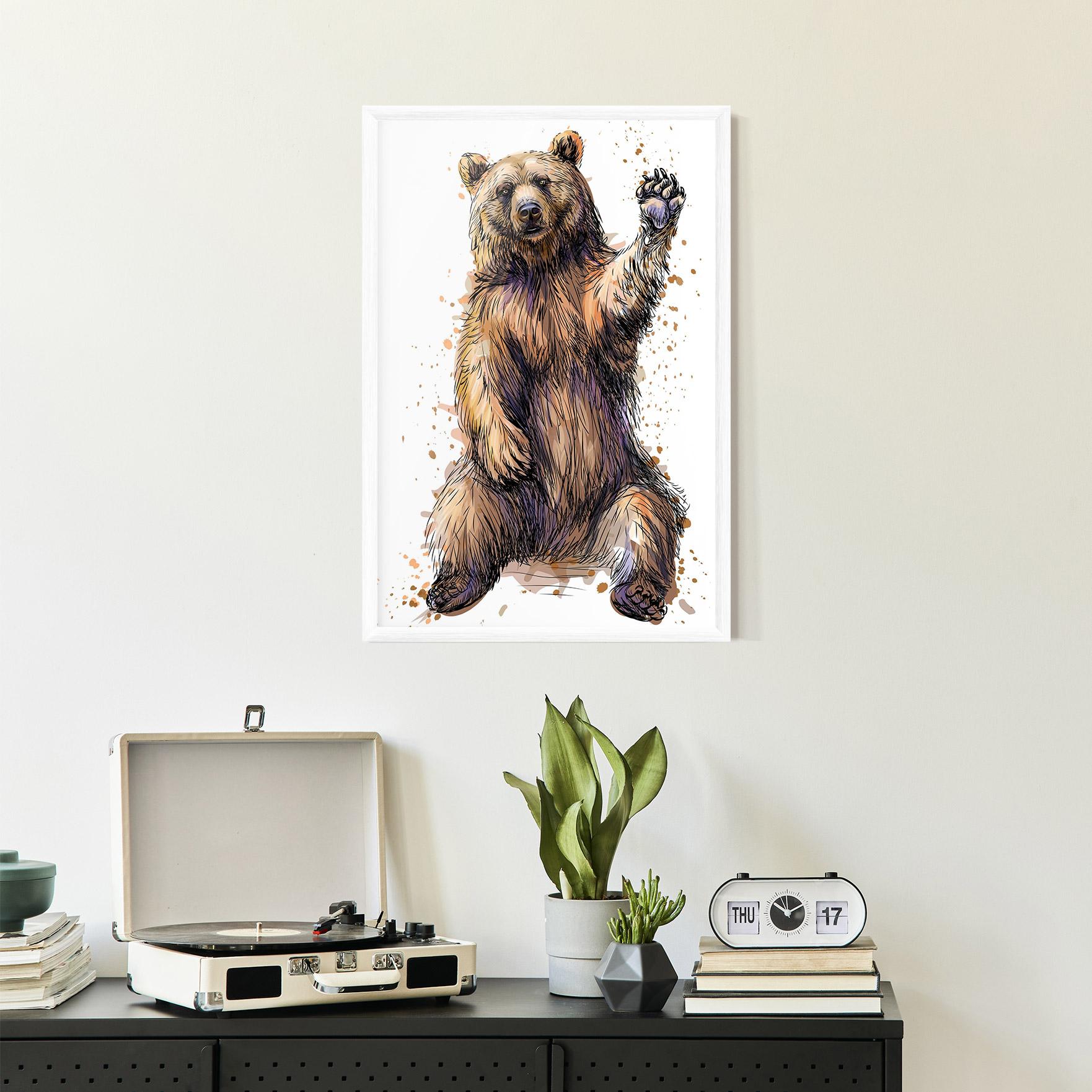 Gerahmte Poster Brown Purple Bear mockup 2