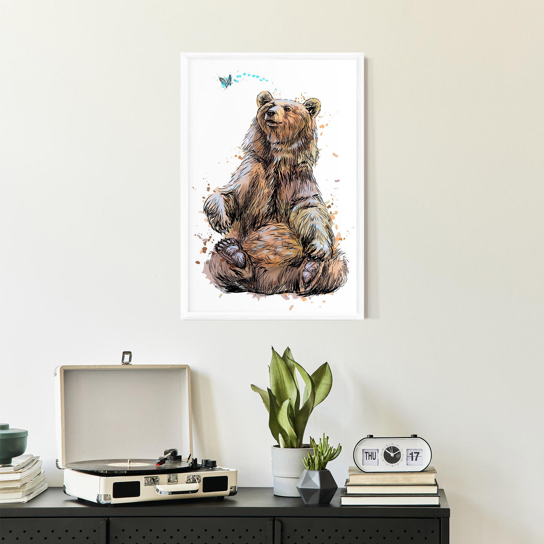 Gerahmte Poster Butterfly Bear mockup 2