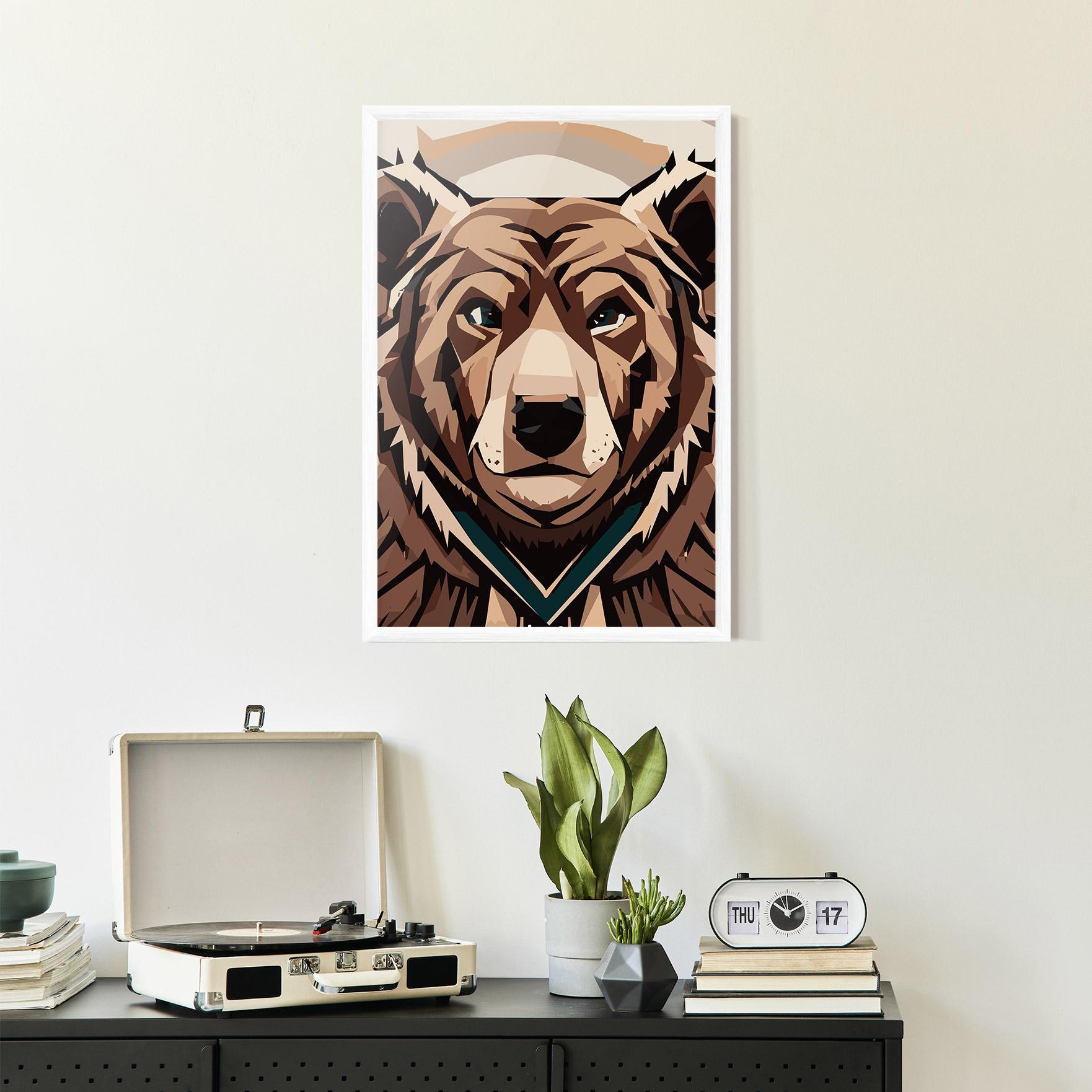 Gerahmte Poster Grizzly Art mockup 2
