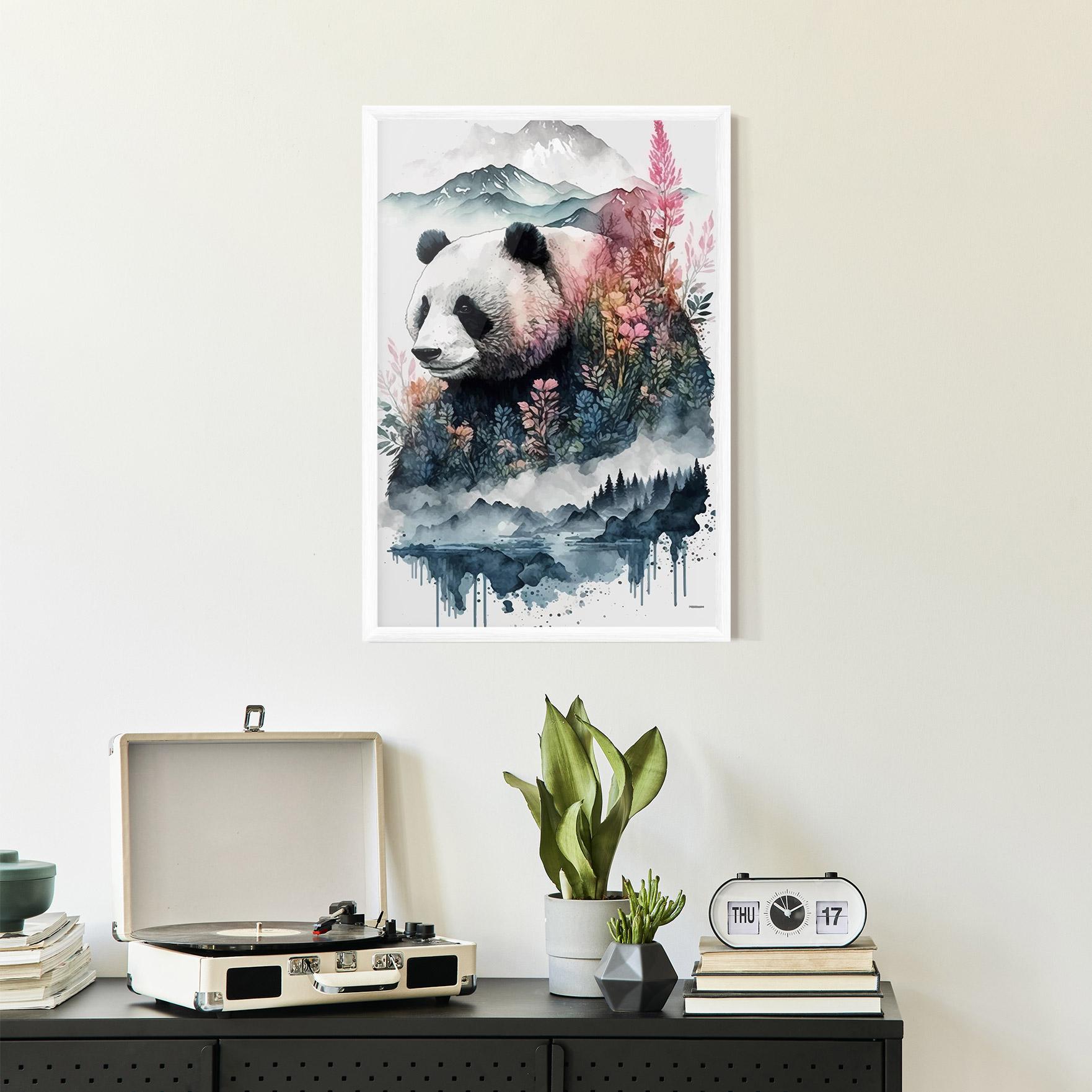 Gerahmte Poster Panda Art mockup 2