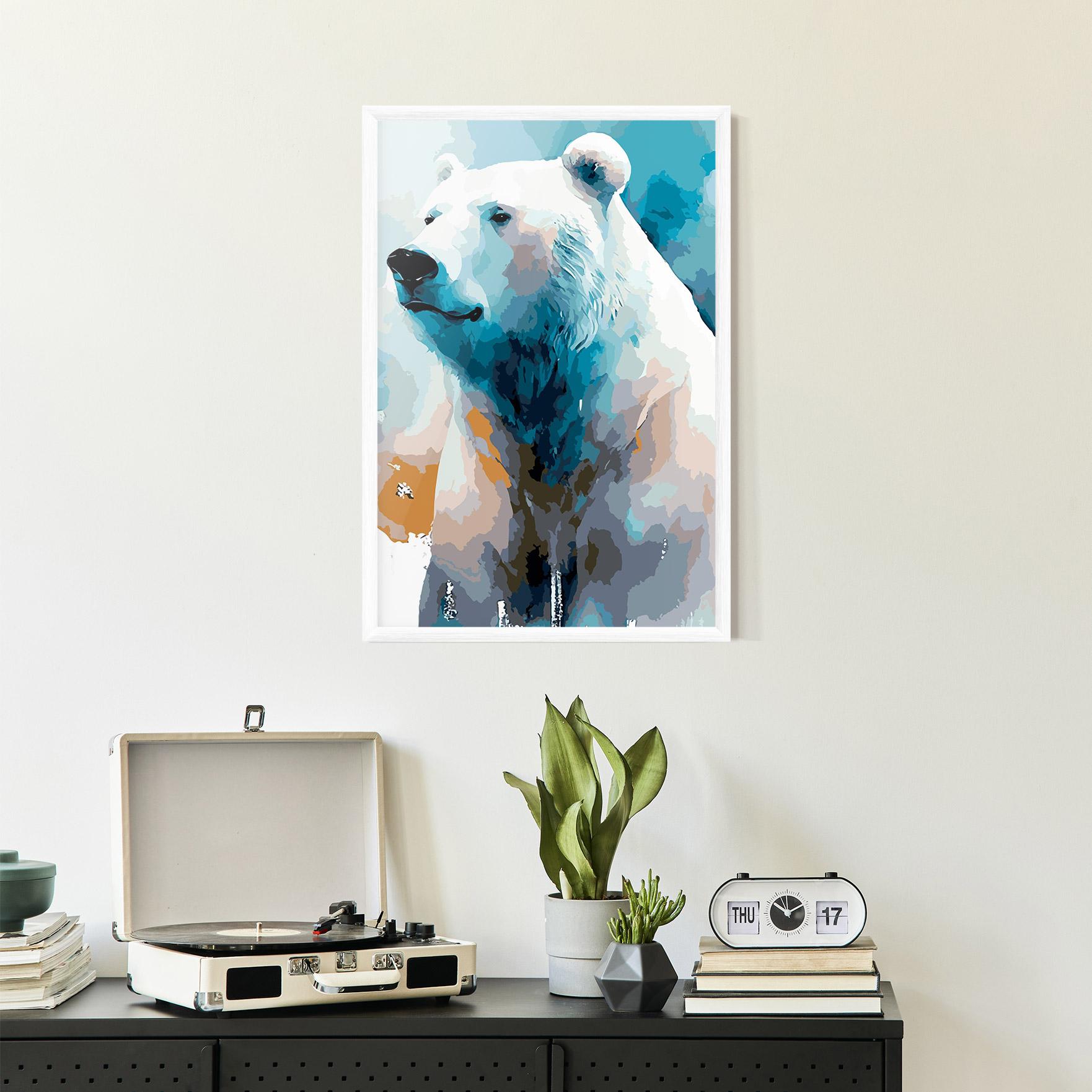 Gerahmte Poster Polar White Bear mockup 2