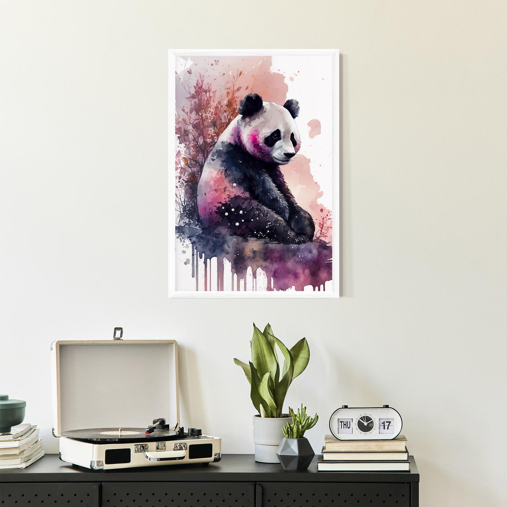 Gerahmte Poster Purple Panda Art mockup 2