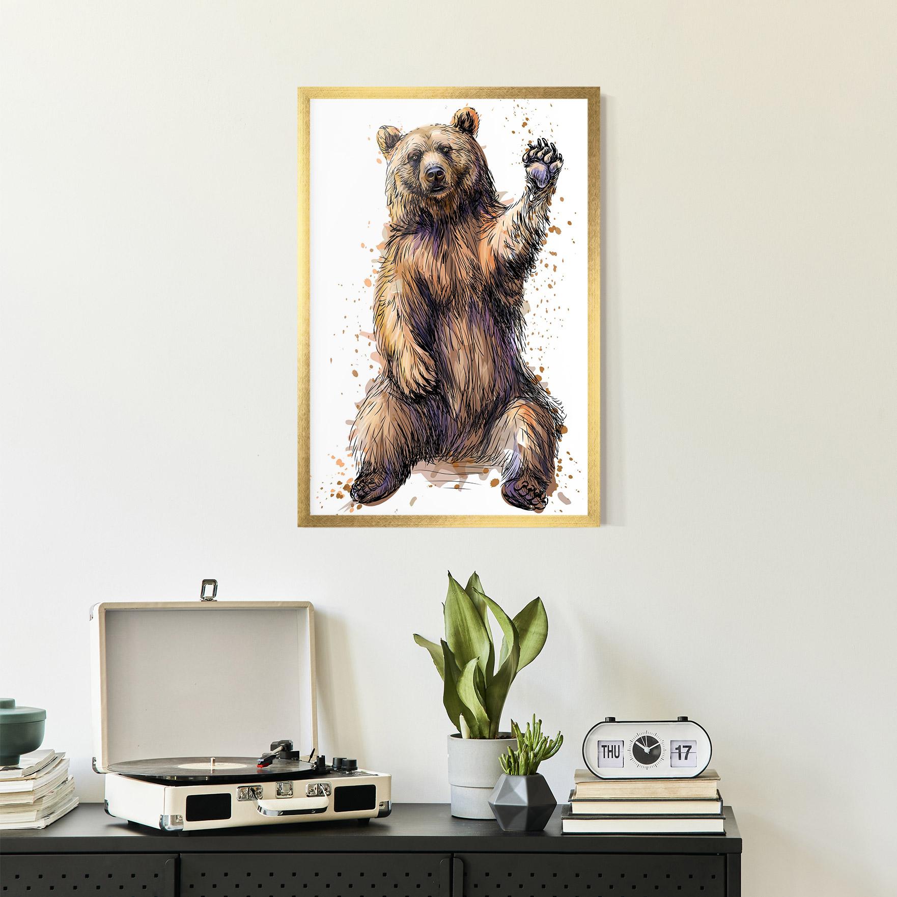 Gerahmte Poster Brown Purple Bear mockup 2