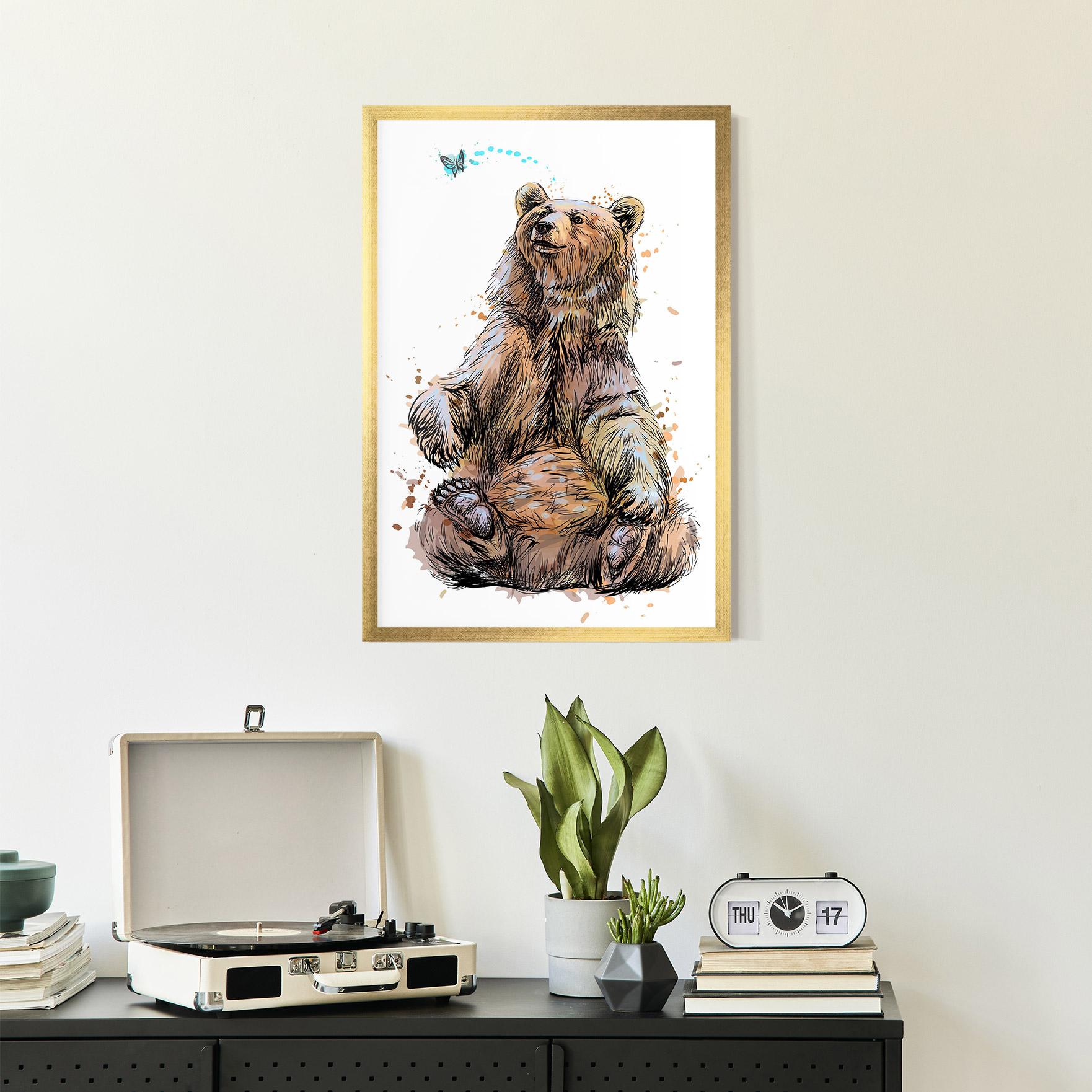 Gerahmte Poster Butterfly Bear mockup 2