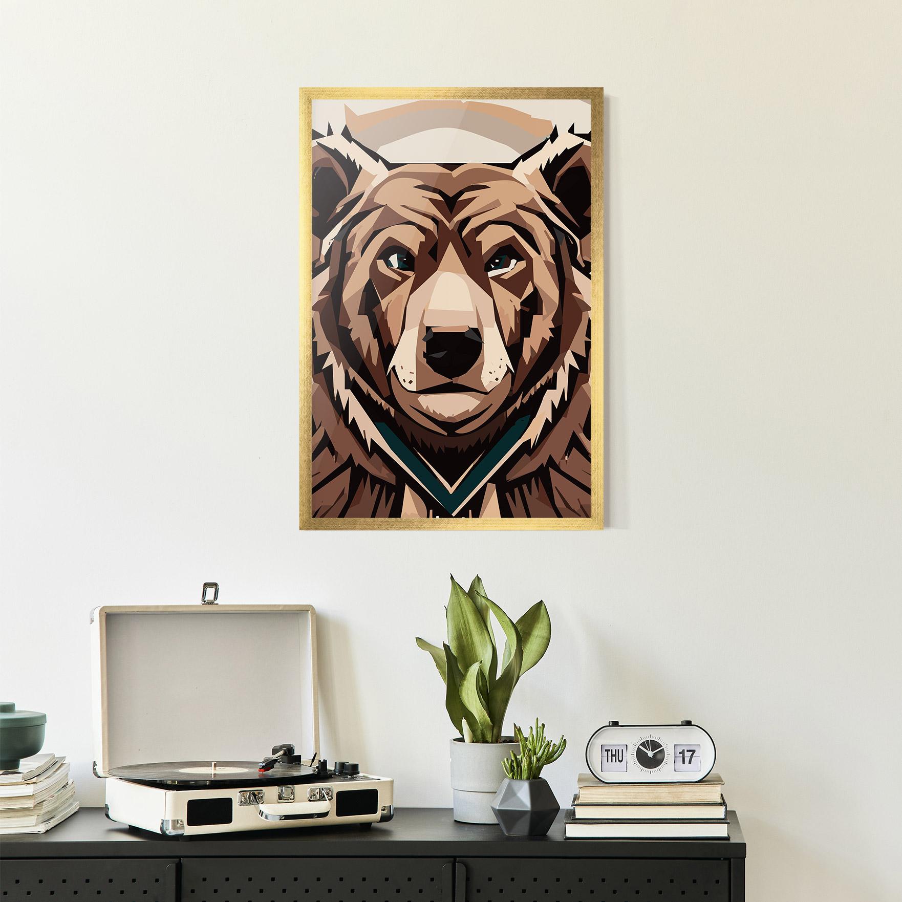 Gerahmte Poster Grizzly Art mockup 2