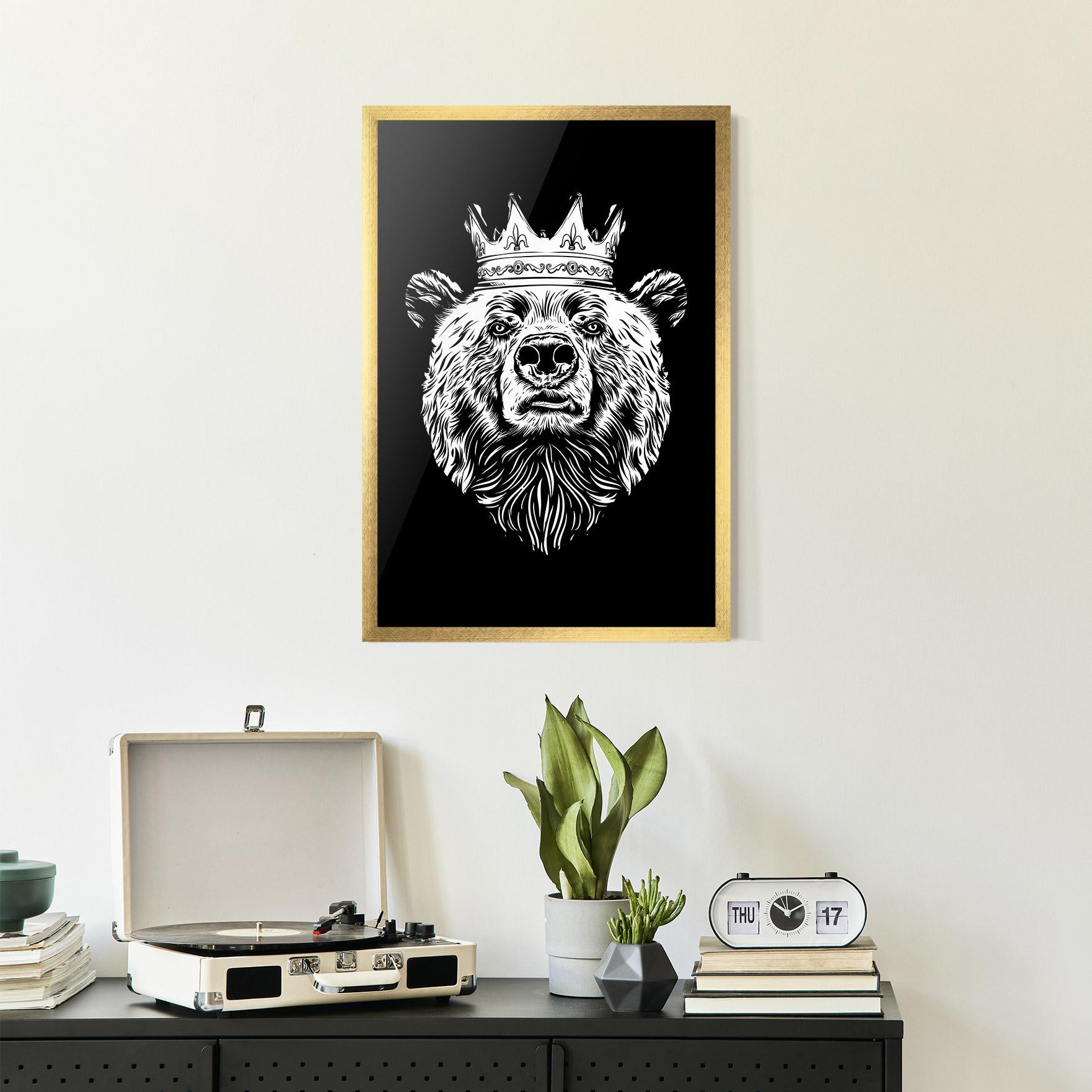Gerahmte Poster King Bear mockup 2