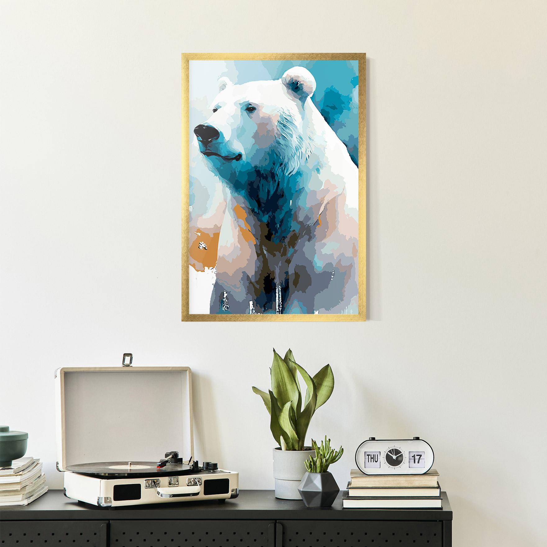 Gerahmte Poster Polar White Bear mockup 2
