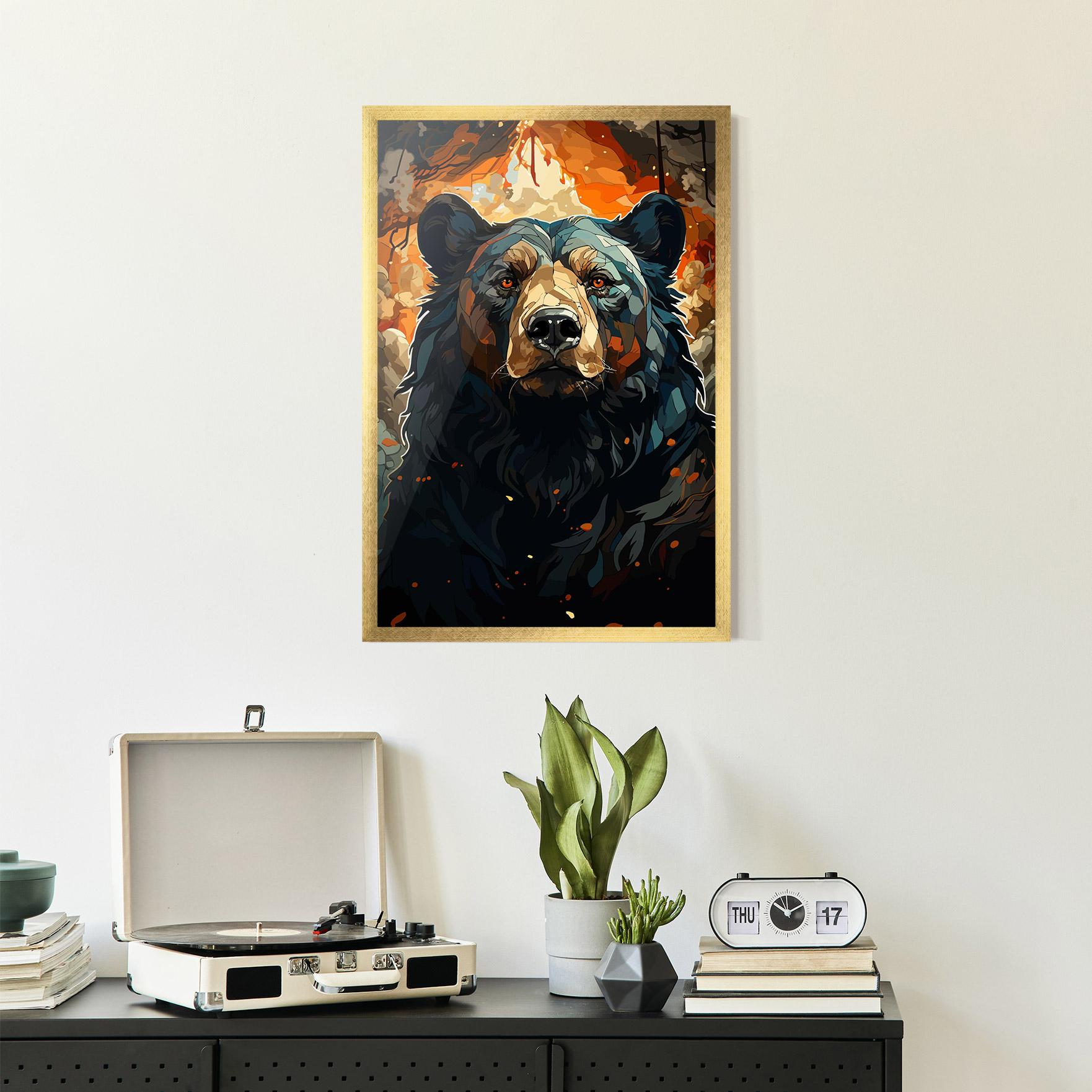 Gerahmte Poster Pretty Bear Art mockup 2