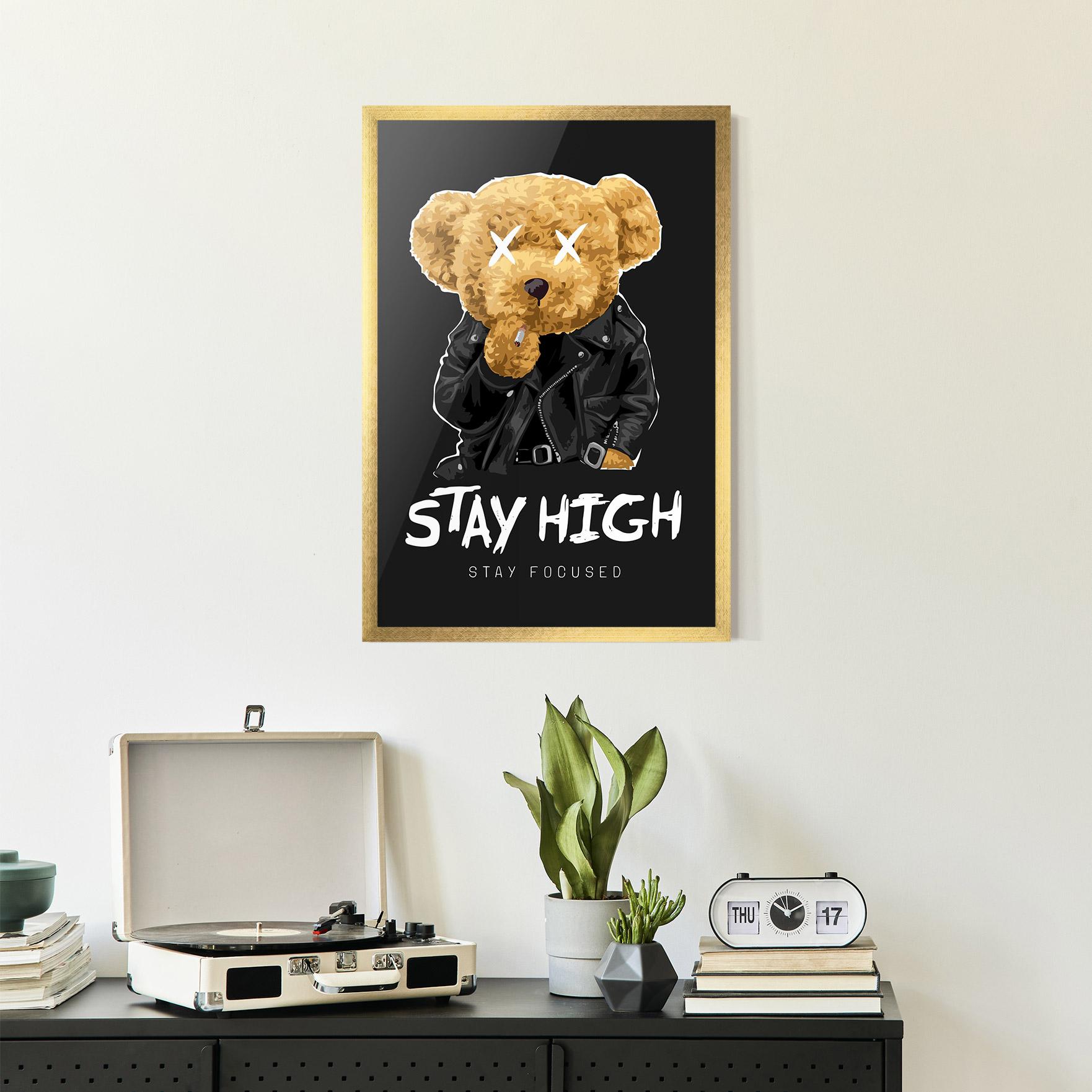 Gerahmte Poster Stay High mockup 2