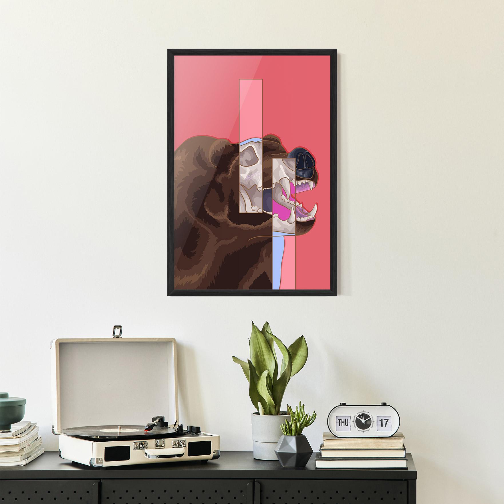 Gerahmte Poster Bear Bone Art mockup 2