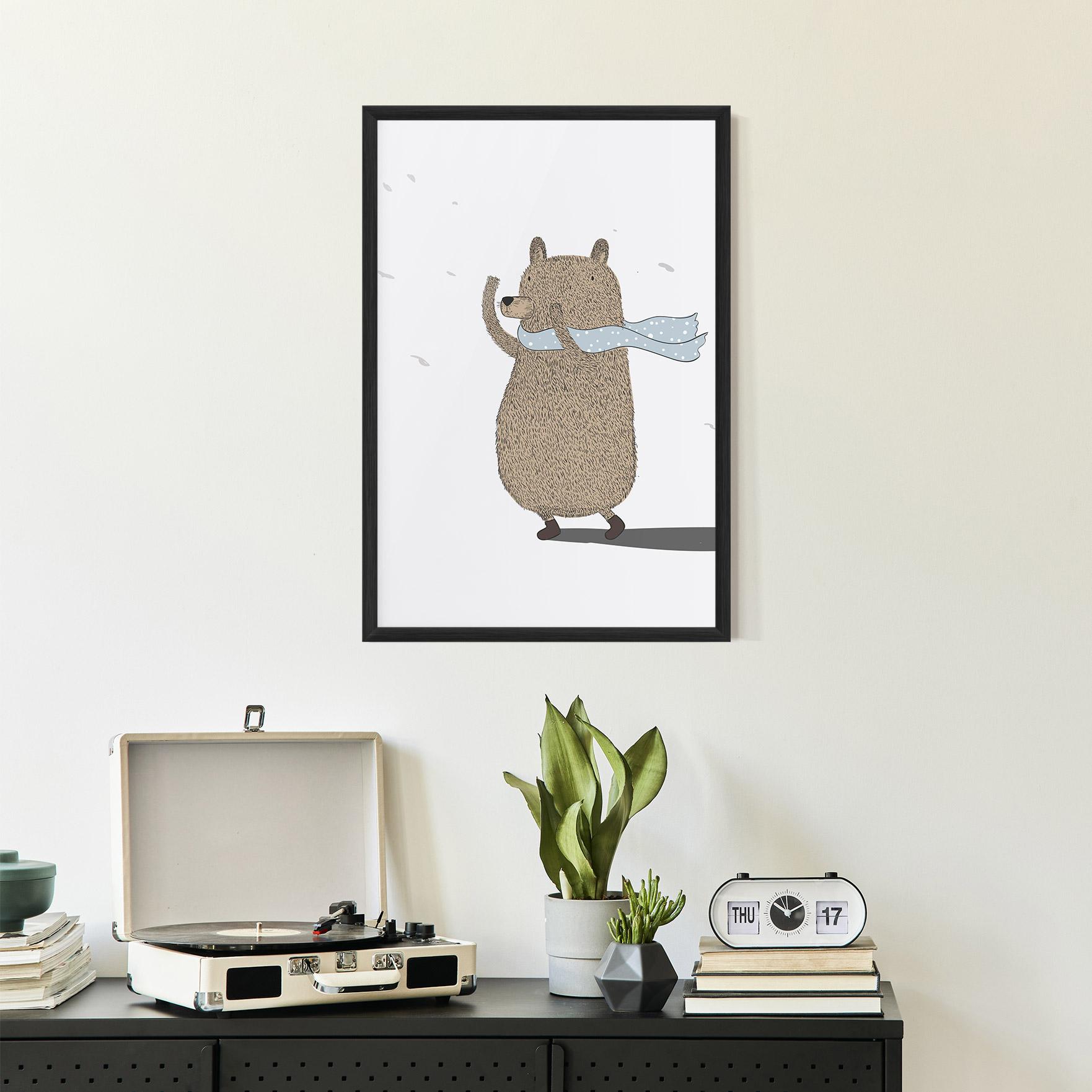 Gerahmte Poster Bear Wearing A Scarf mockup 2