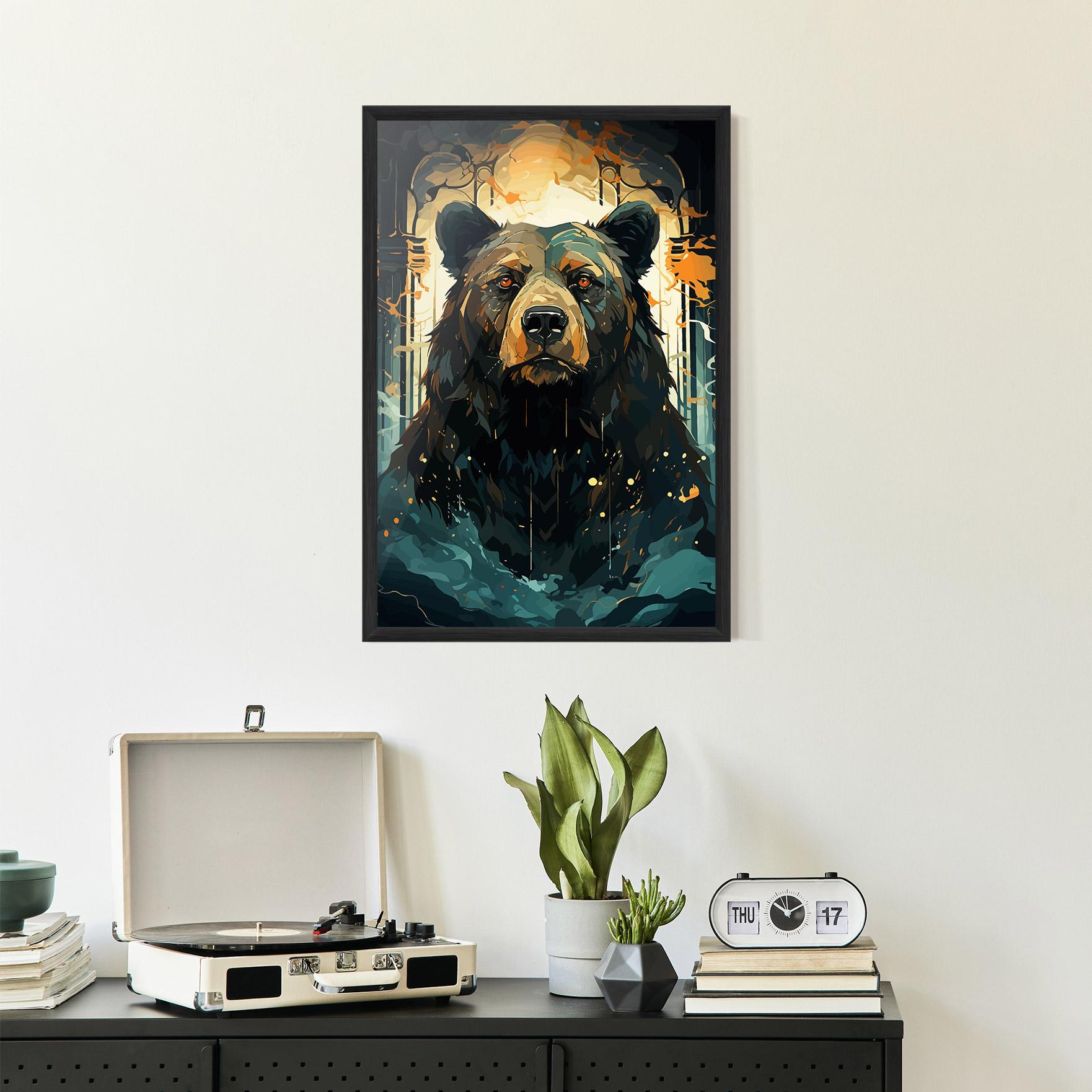 Gerahmte Poster Brown Bear Art mockup 2