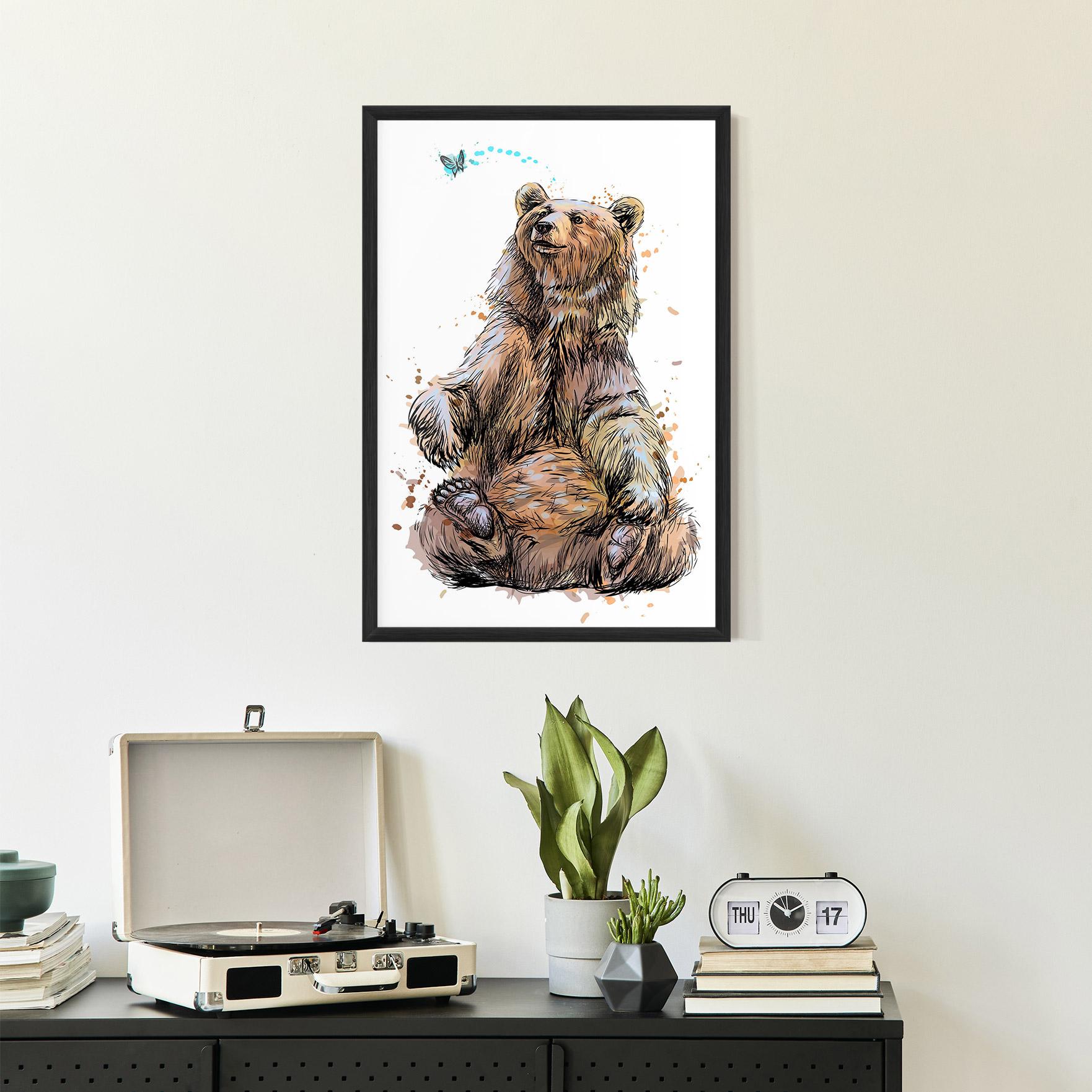 Gerahmte Poster Butterfly Bear mockup 2