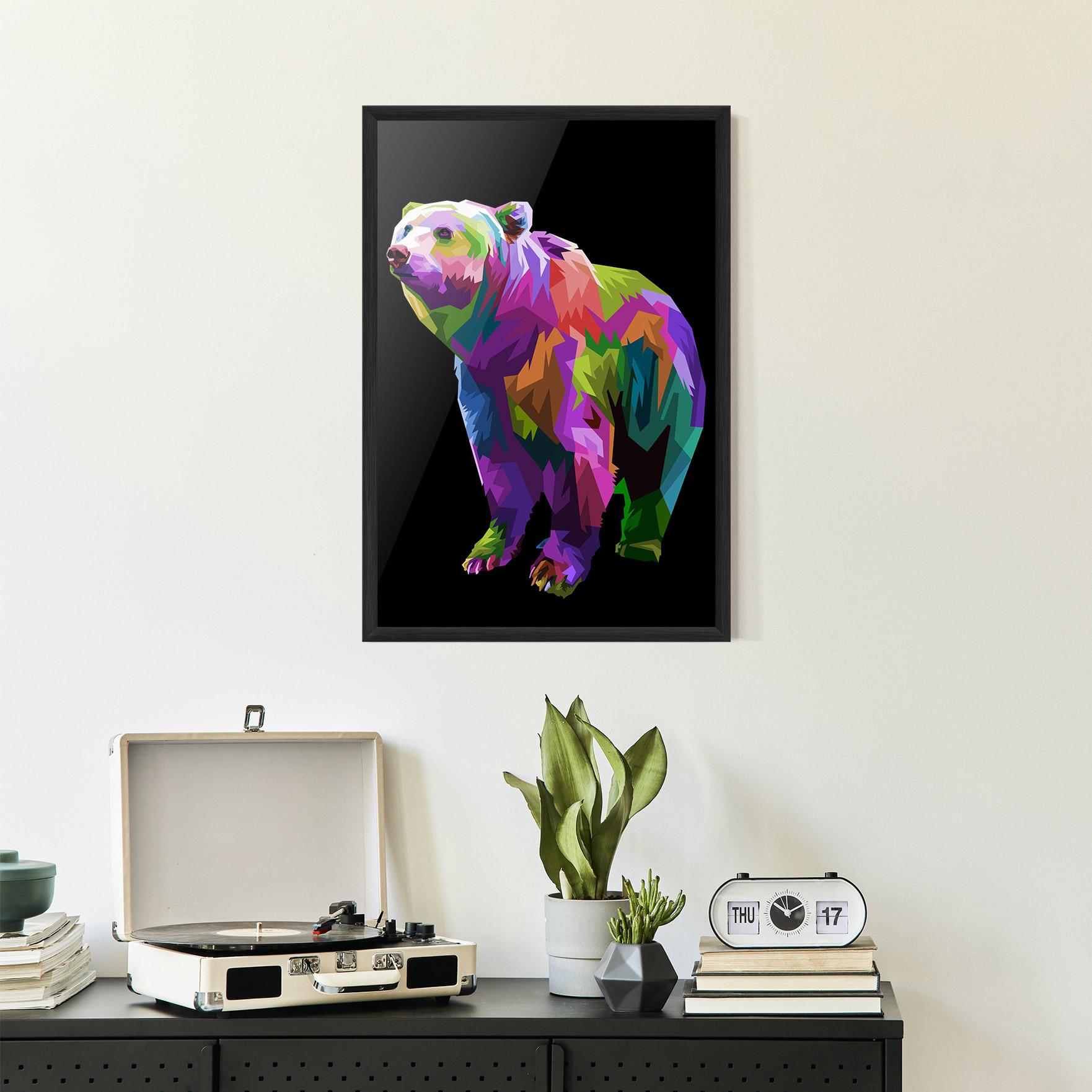 Gerahmte Poster Colorful Icebear mockup 2