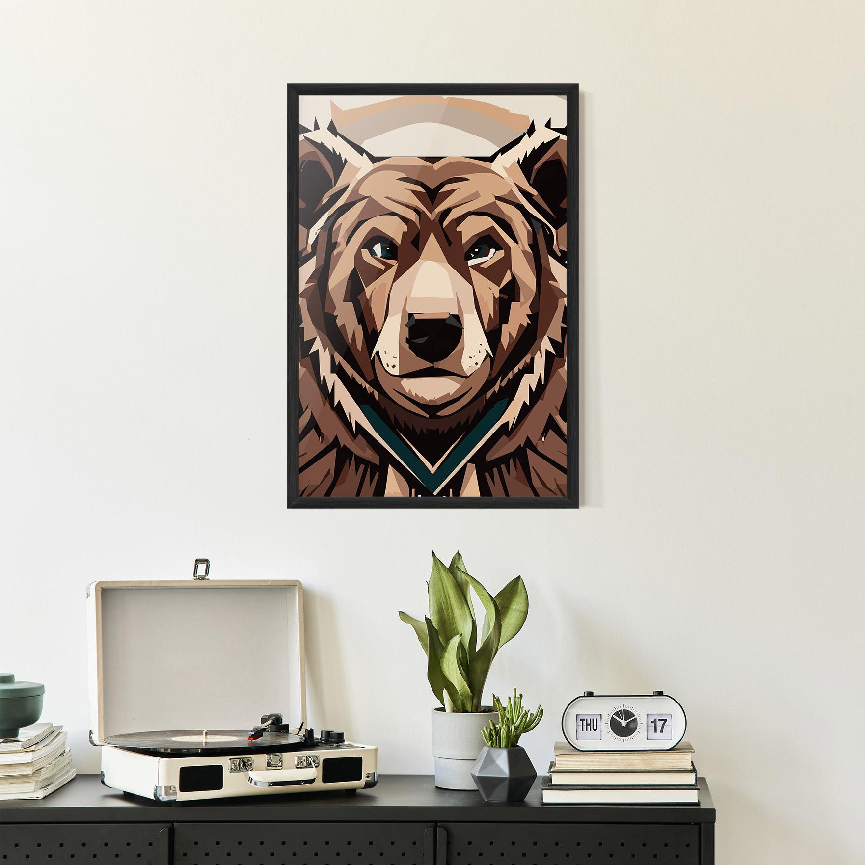 Gerahmte Poster Grizzly Art mockup 2