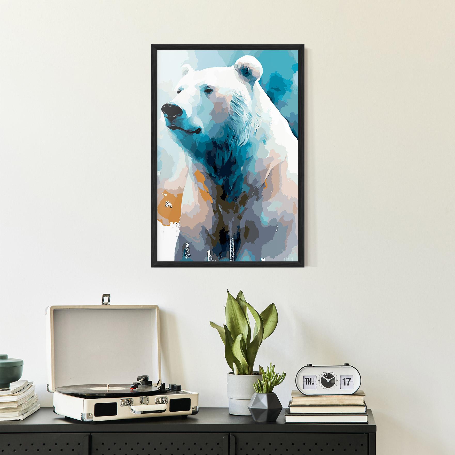 Gerahmte Poster Polar White Bear mockup 2