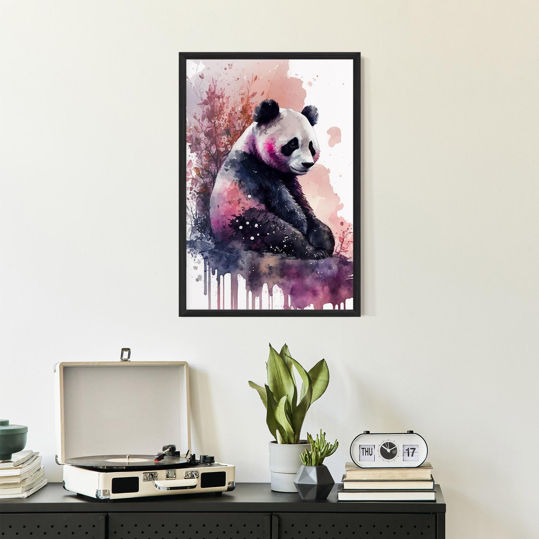 Gerahmte Poster Purple Panda Art mockup 2