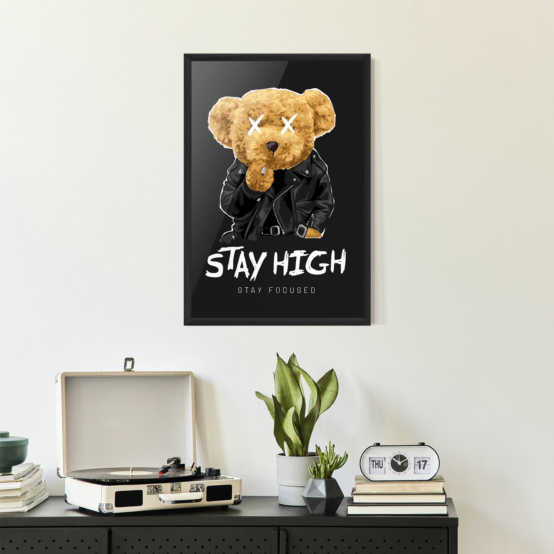 Gerahmte Poster Stay High mockup 2