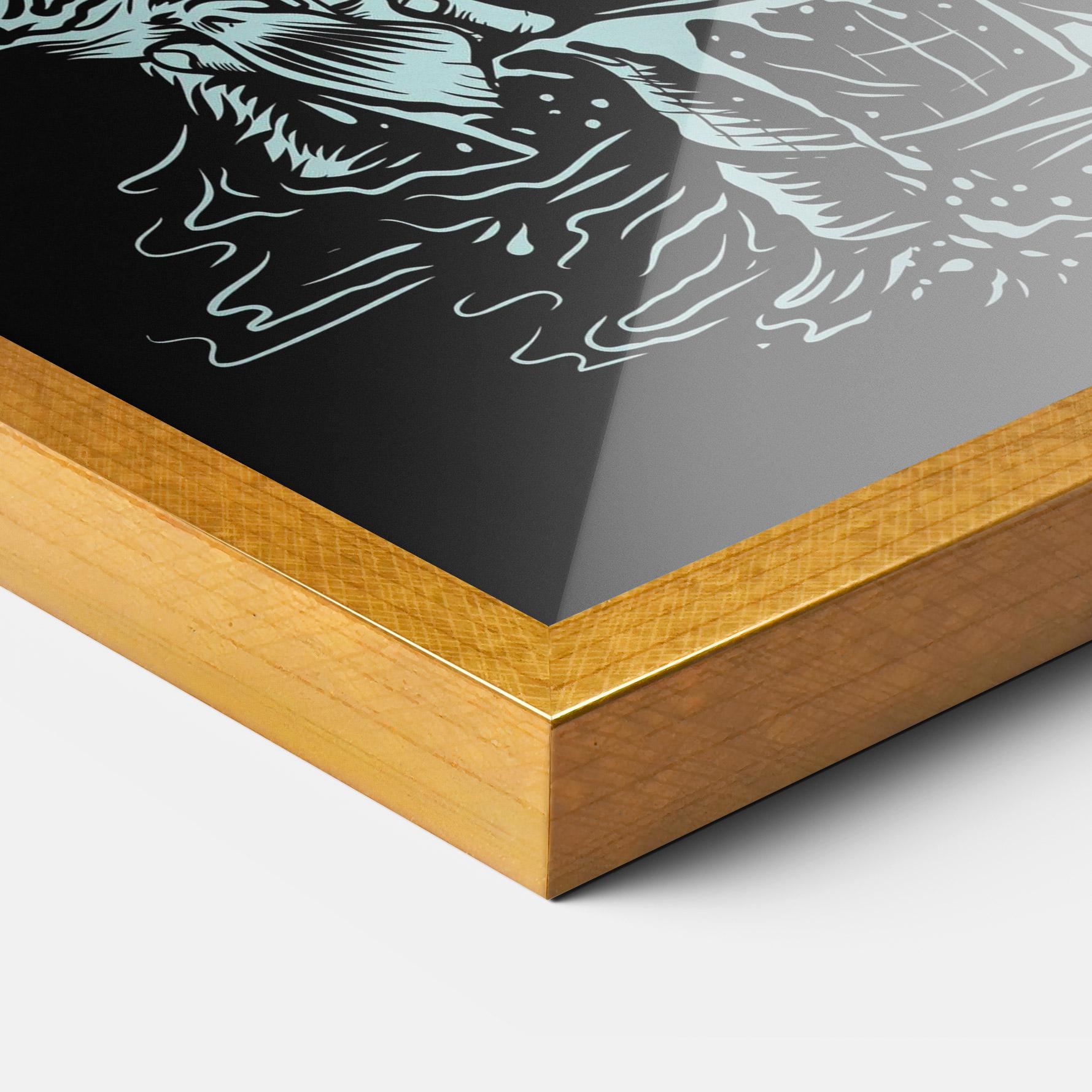 Gerahmte Poster Fishing Bear mockup 3