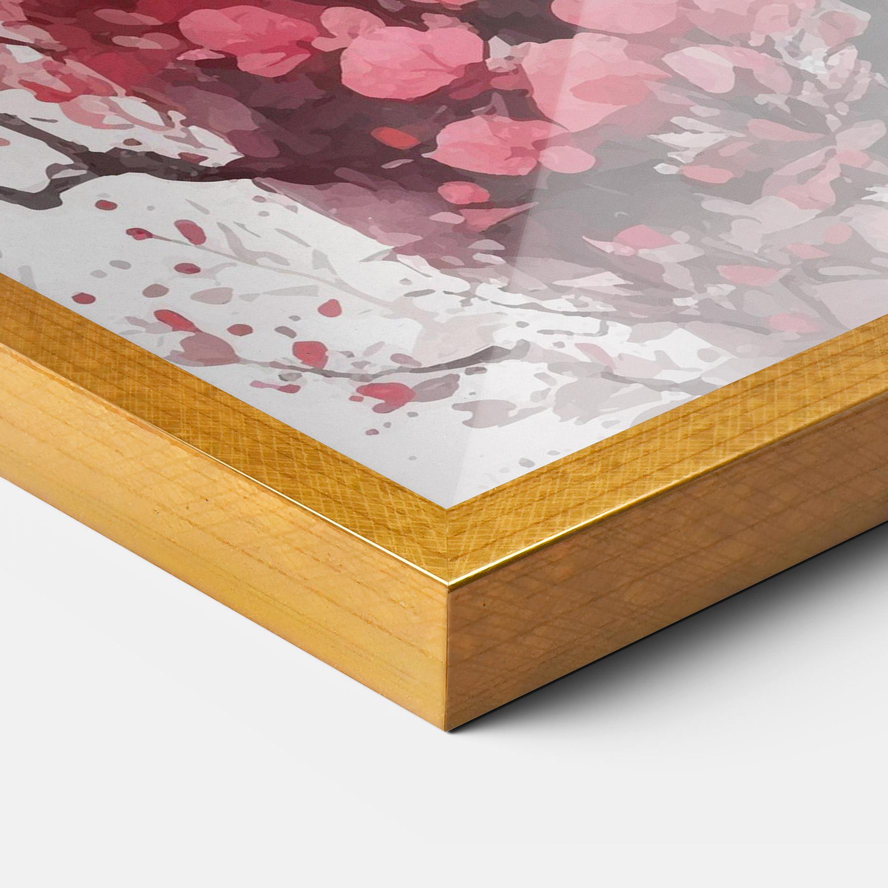 Gerahmte Poster Pink Flower Panda mockup 3