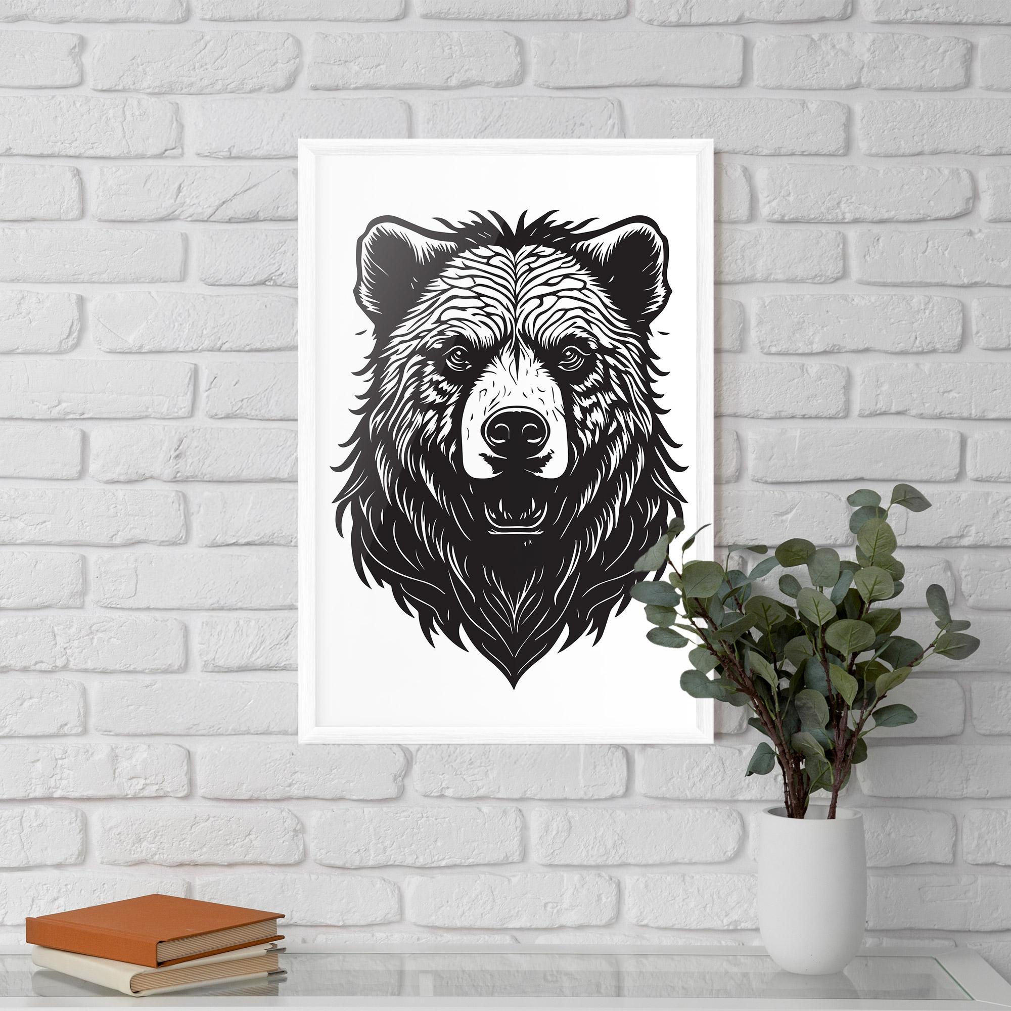 Gerahmte Poster Bear Black Head mockup 5