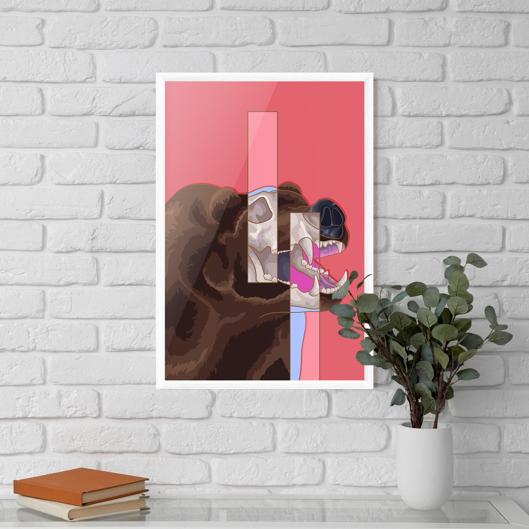 Gerahmte Poster Bear Bone Art mockup 5
