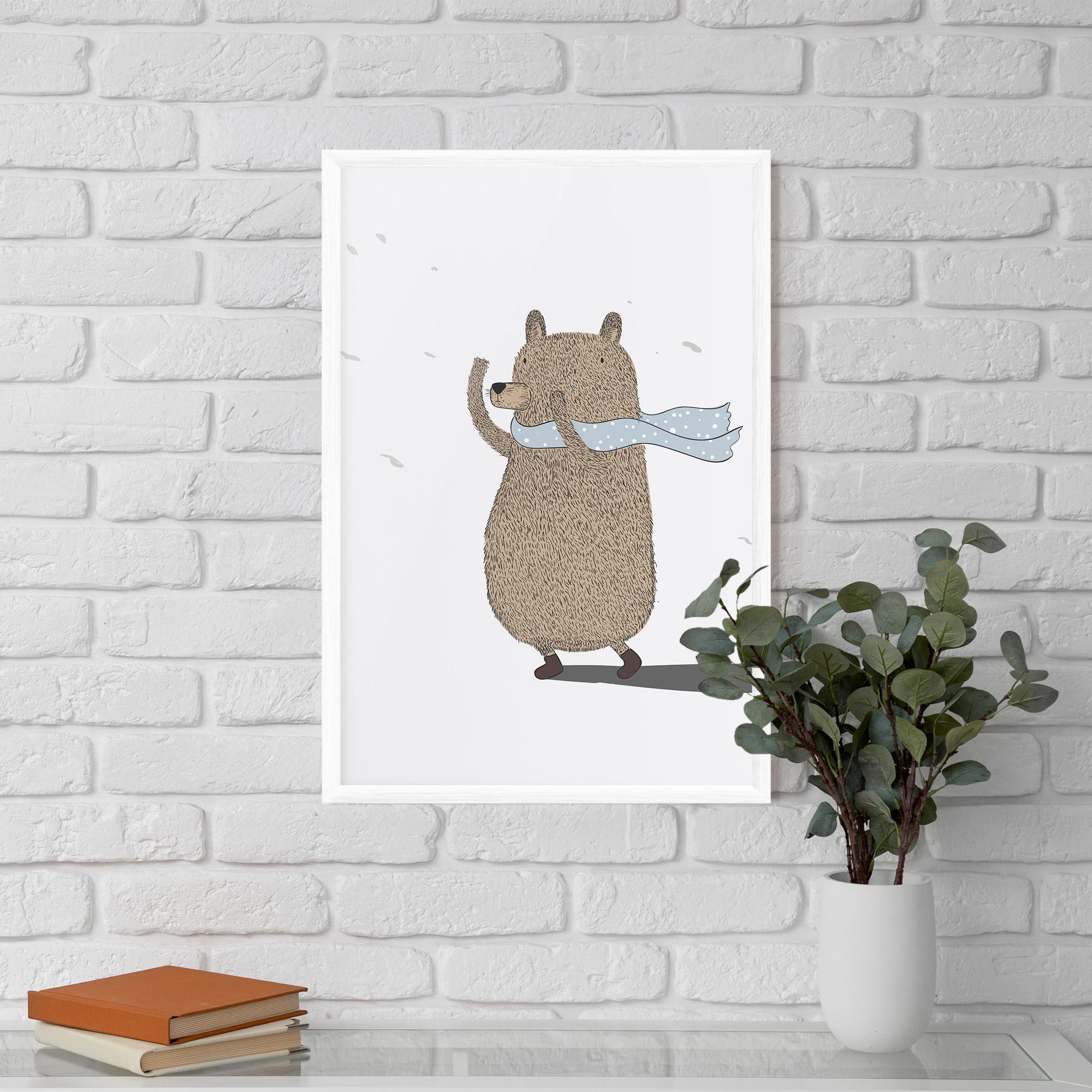 Gerahmte Poster Bear Wearing A Scarf mockup 5