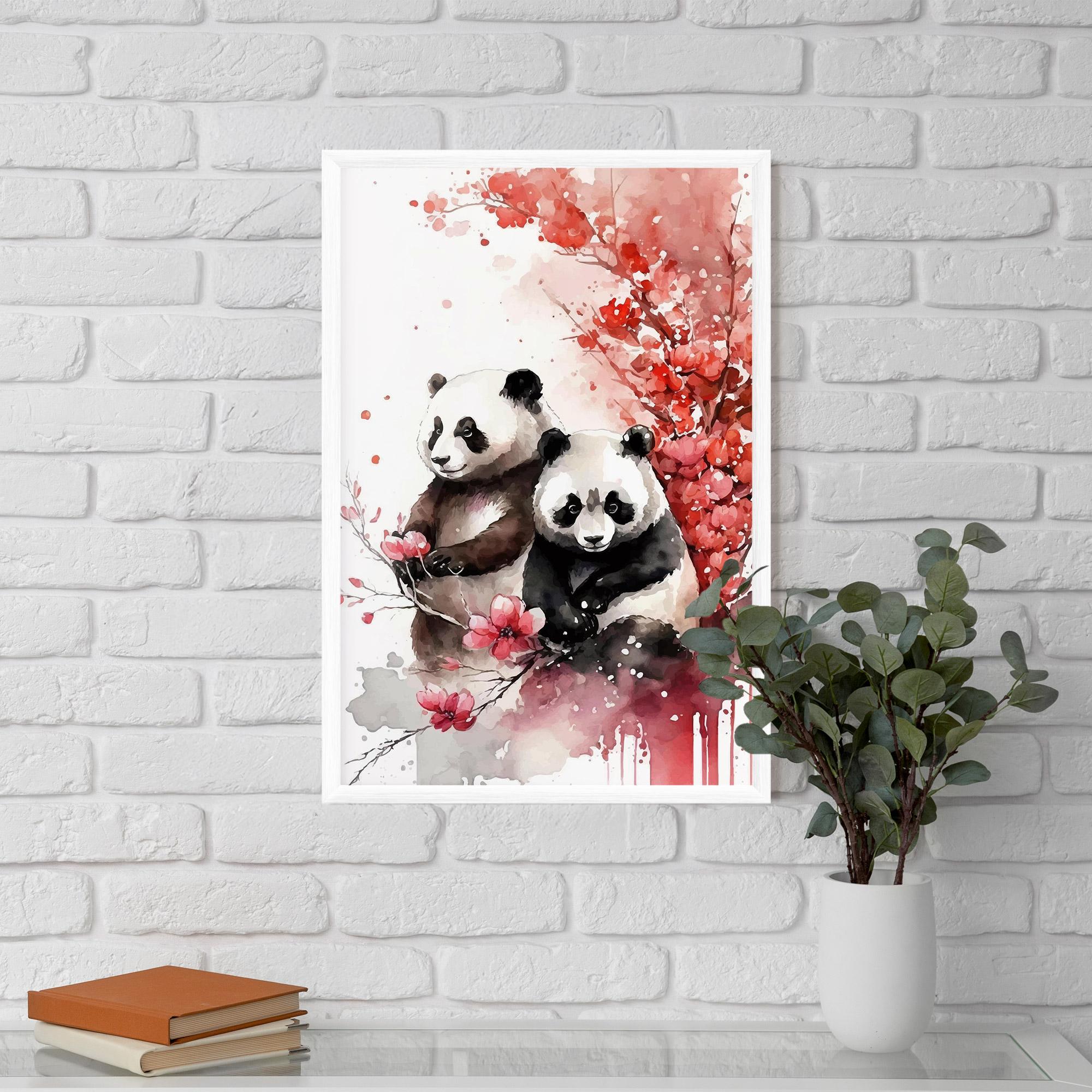 Gerahmte Poster Blossom Panda mockup 5