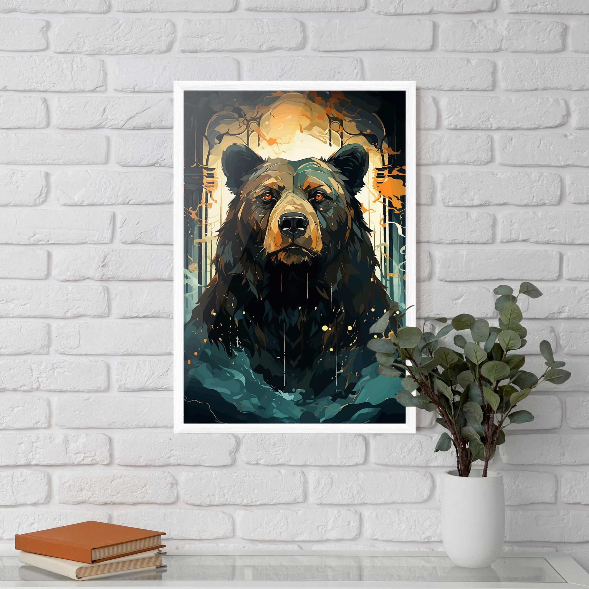 Gerahmte Poster Brown Bear Art mockup 5