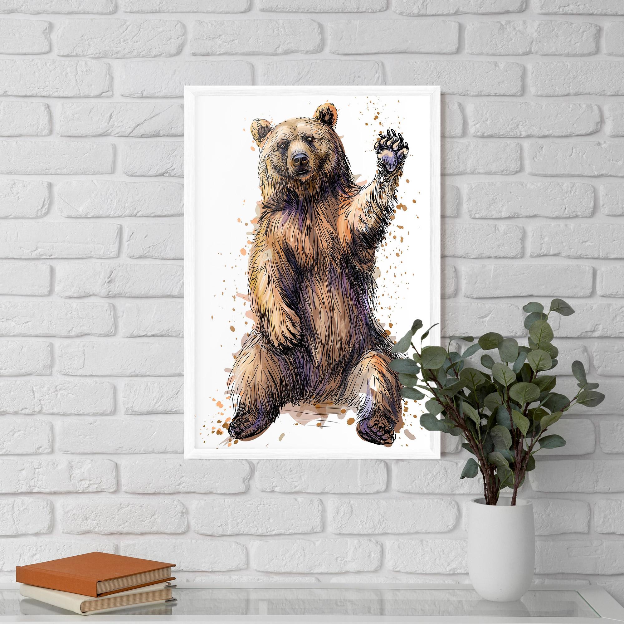 Gerahmte Poster Brown Purple Bear mockup 5