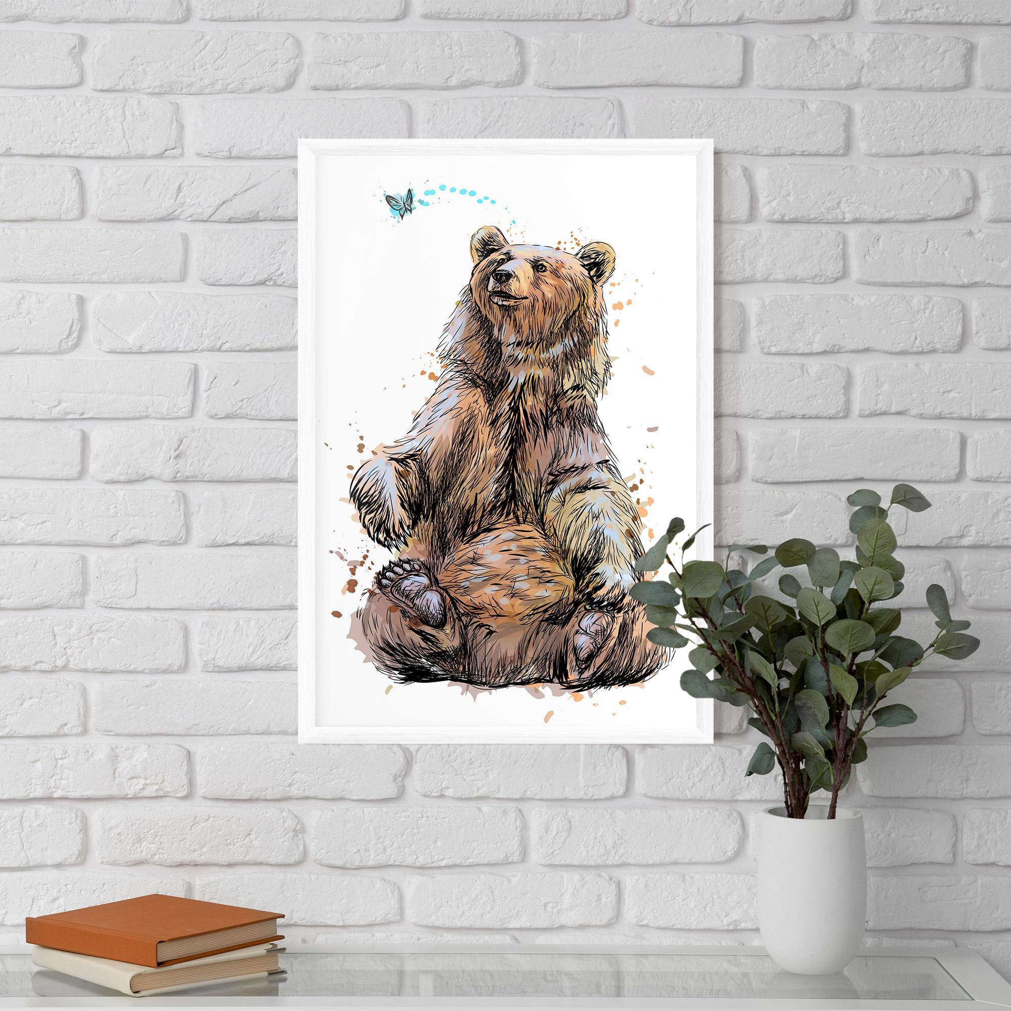 Gerahmte Poster Butterfly Bear mockup 5