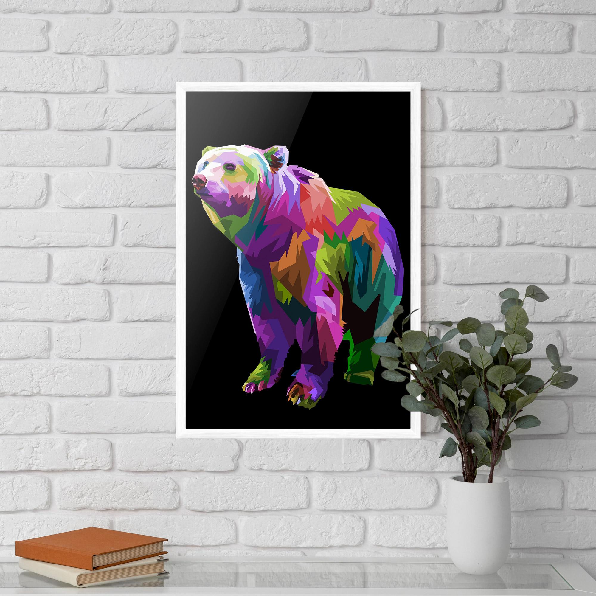 Gerahmte Poster Colorful Icebear mockup 5