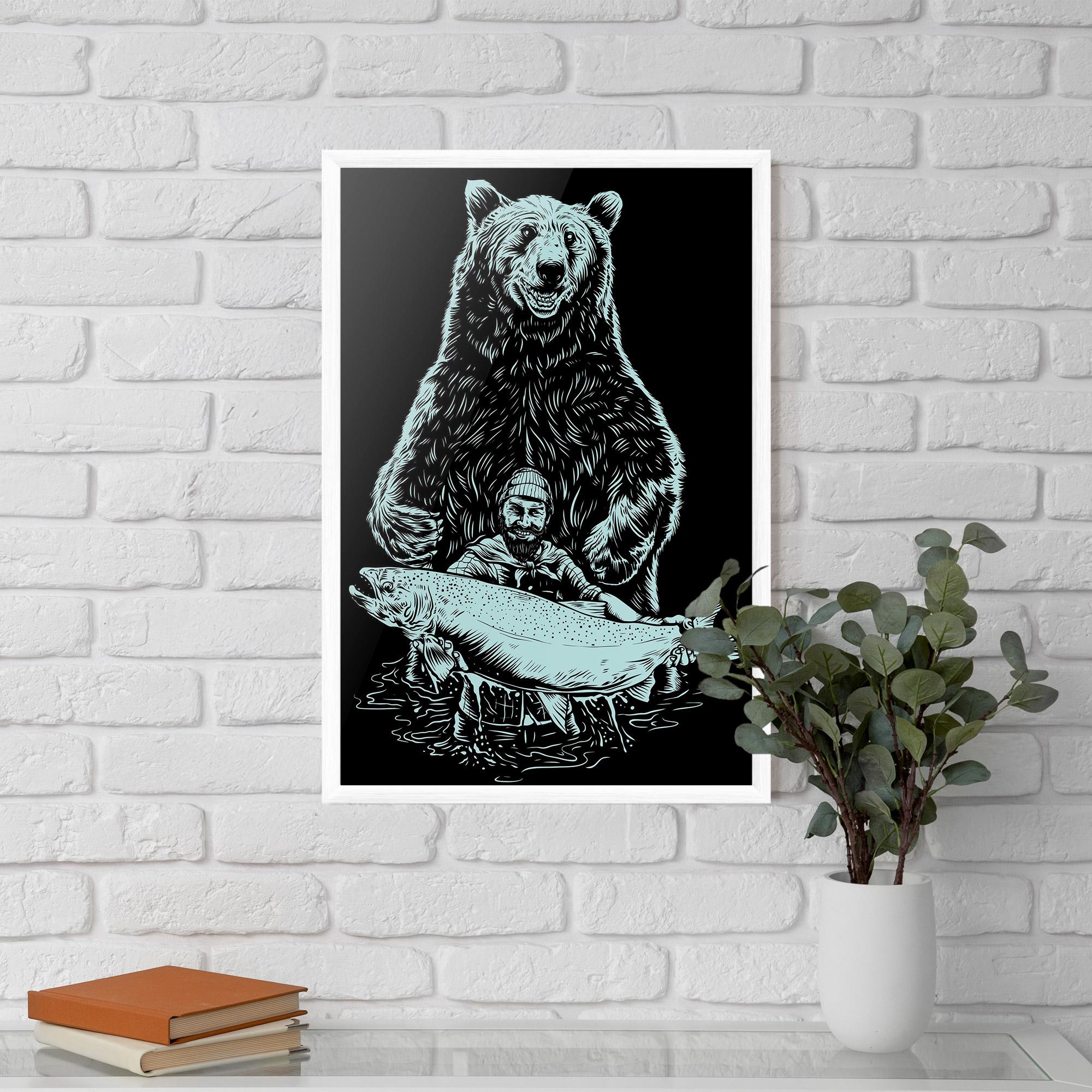 Gerahmte Poster Fishing Bear mockup 5