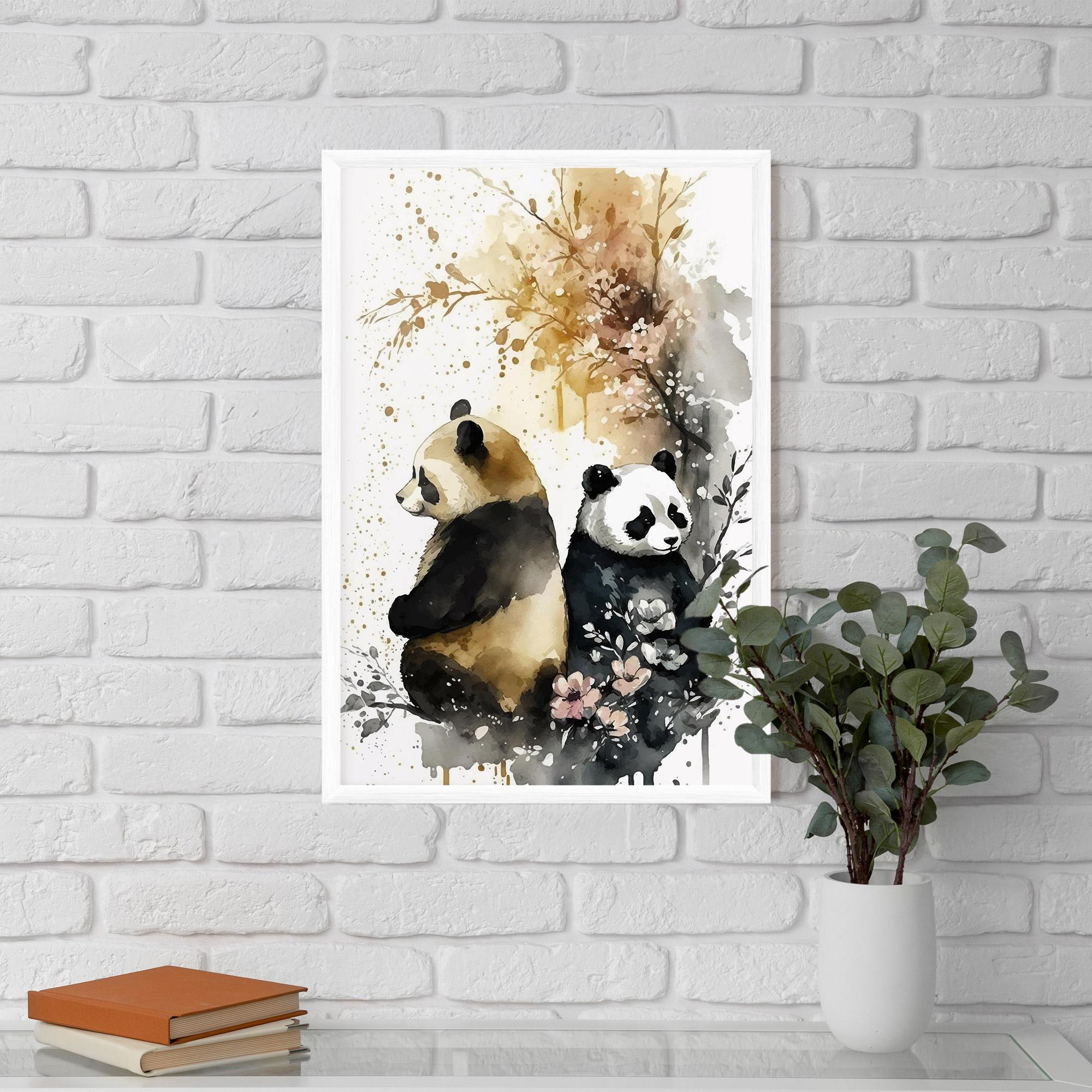 Gerahmte Poster Gold Panda Art mockup 5