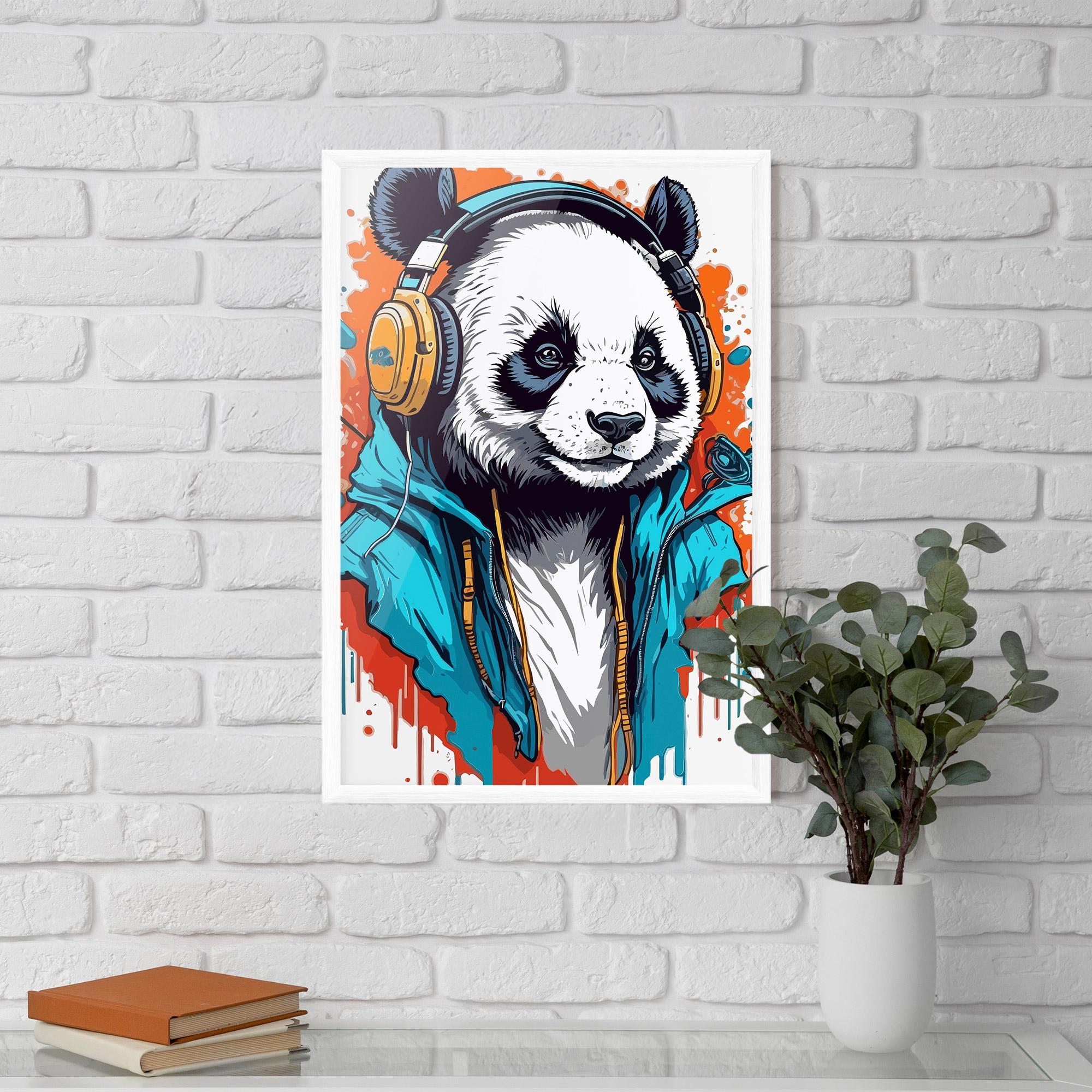 Gerahmte Poster Music Panda mockup 5