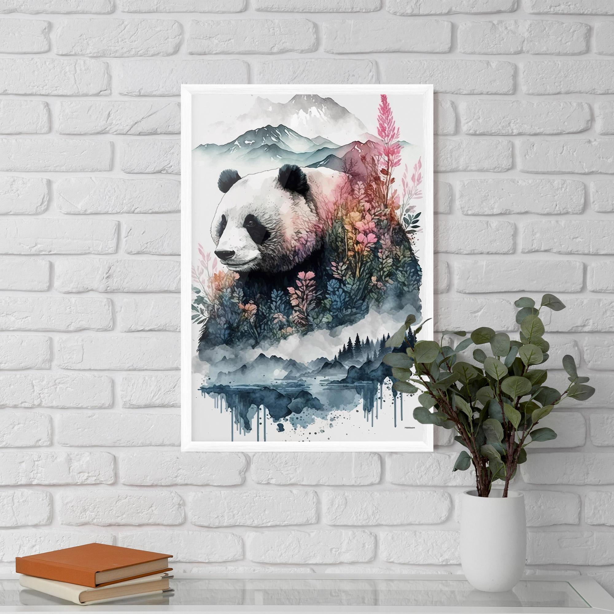 Gerahmte Poster Panda Art mockup 5