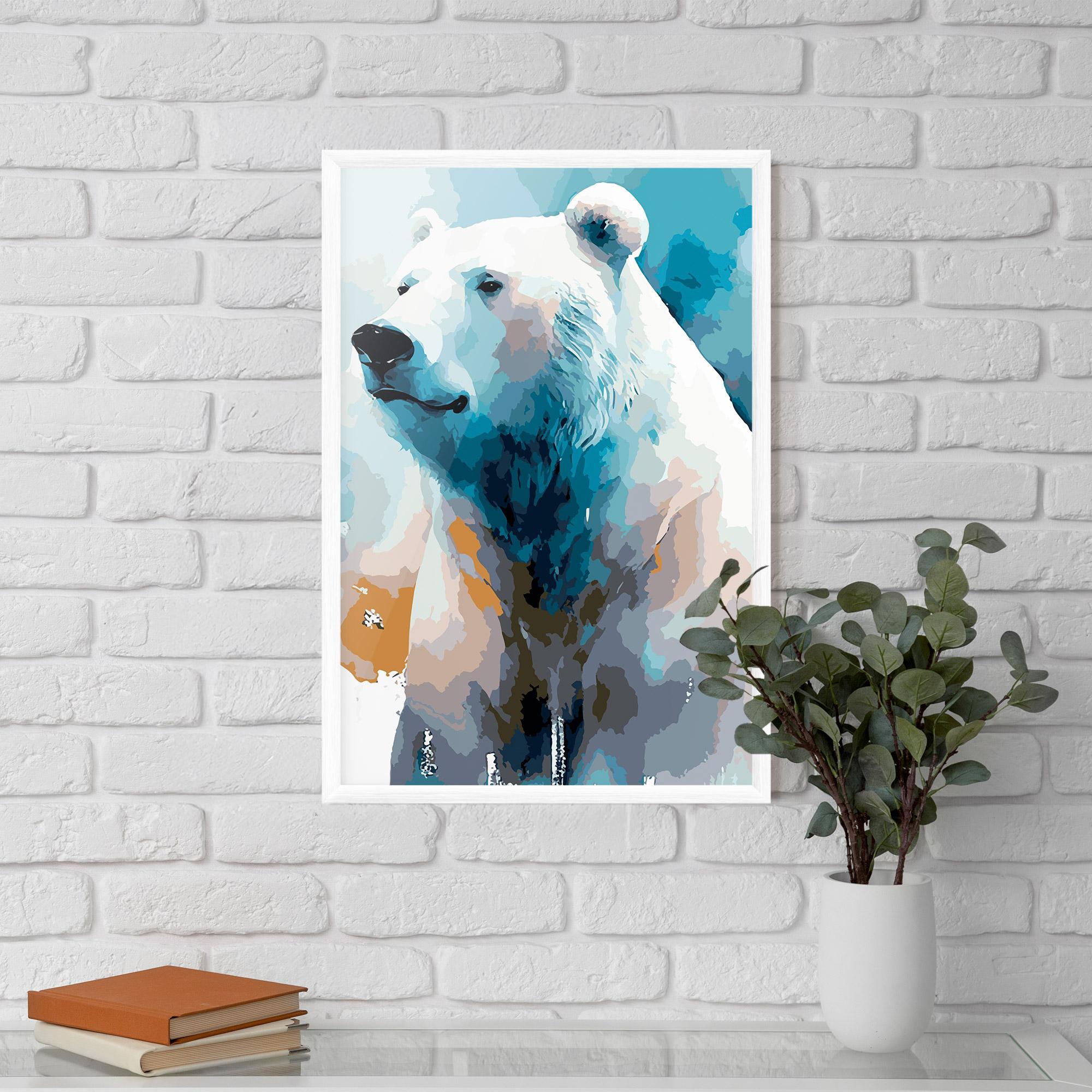Gerahmte Poster Polar White Bear mockup 5