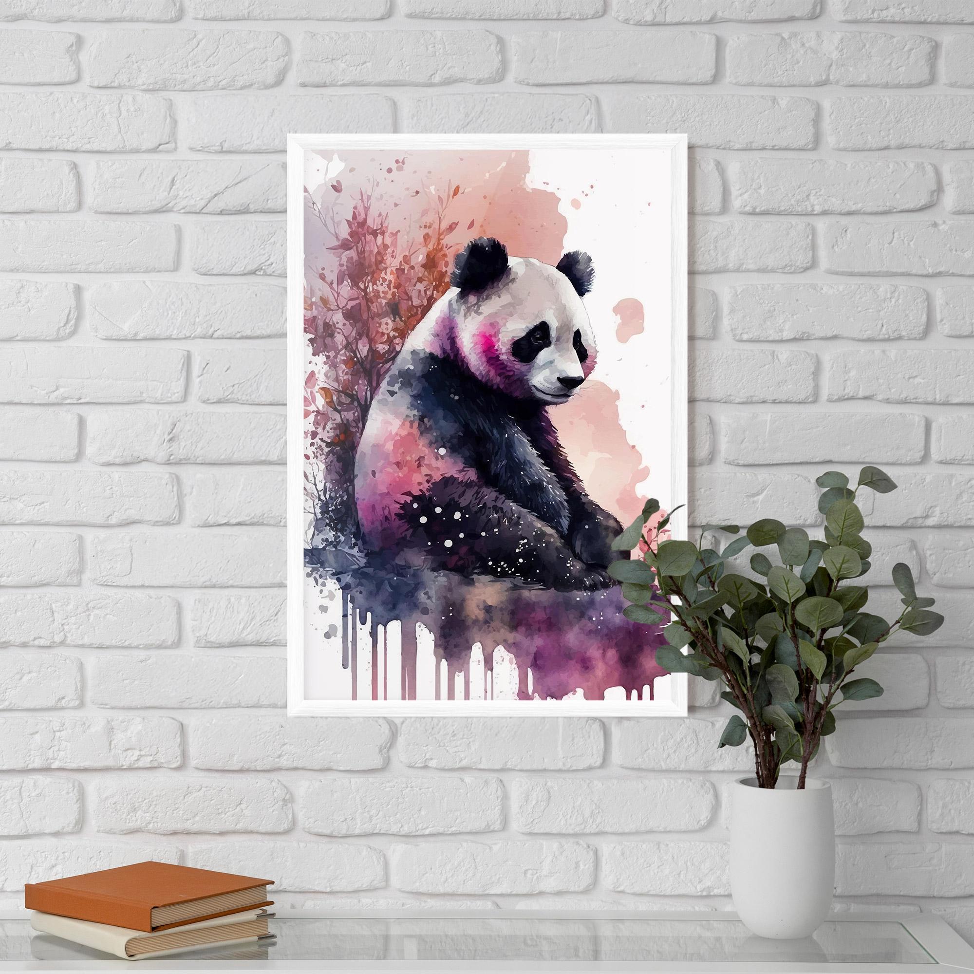 Gerahmte Poster Purple Panda Art mockup 5