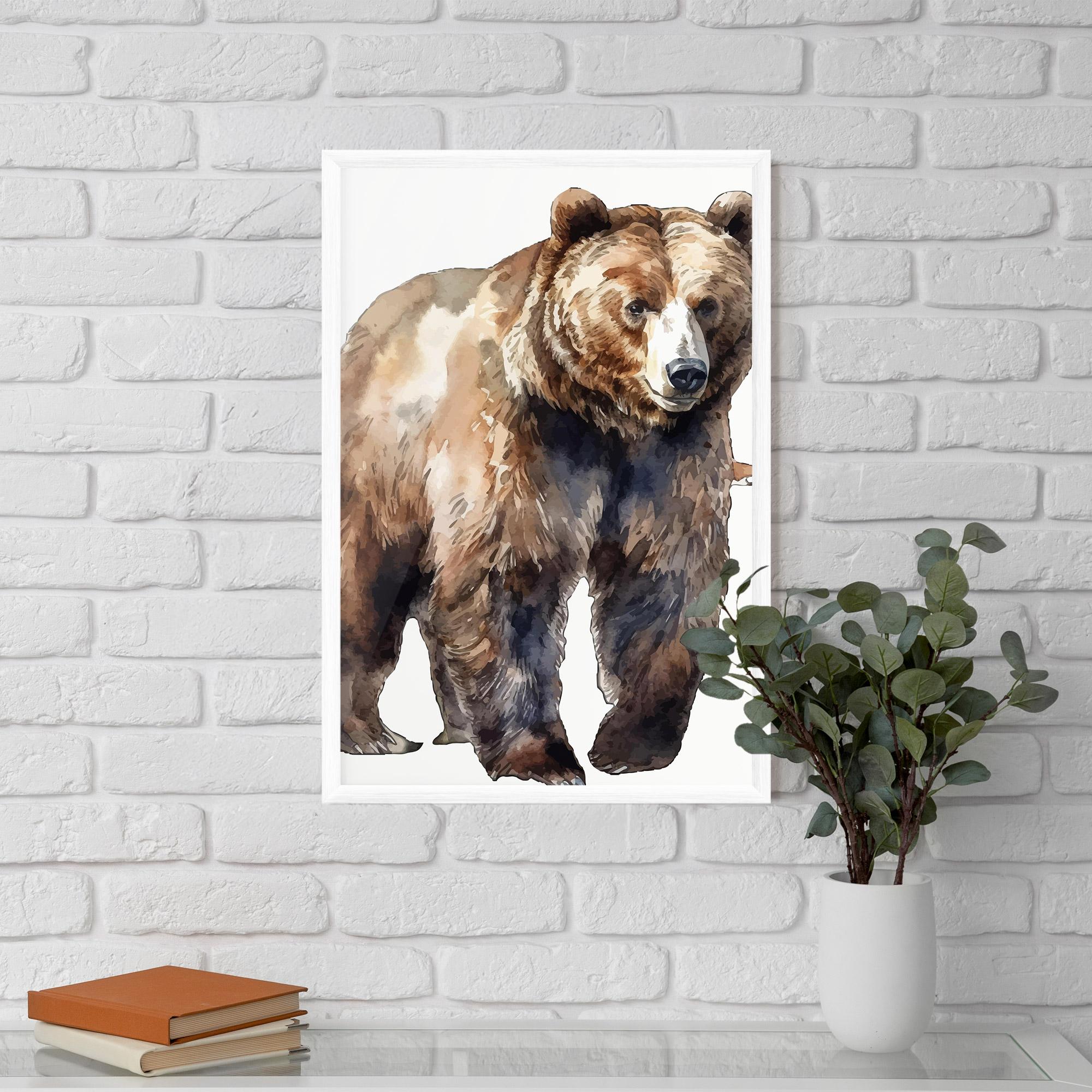 Gerahmte Poster Watercolor Bear Art mockup 5