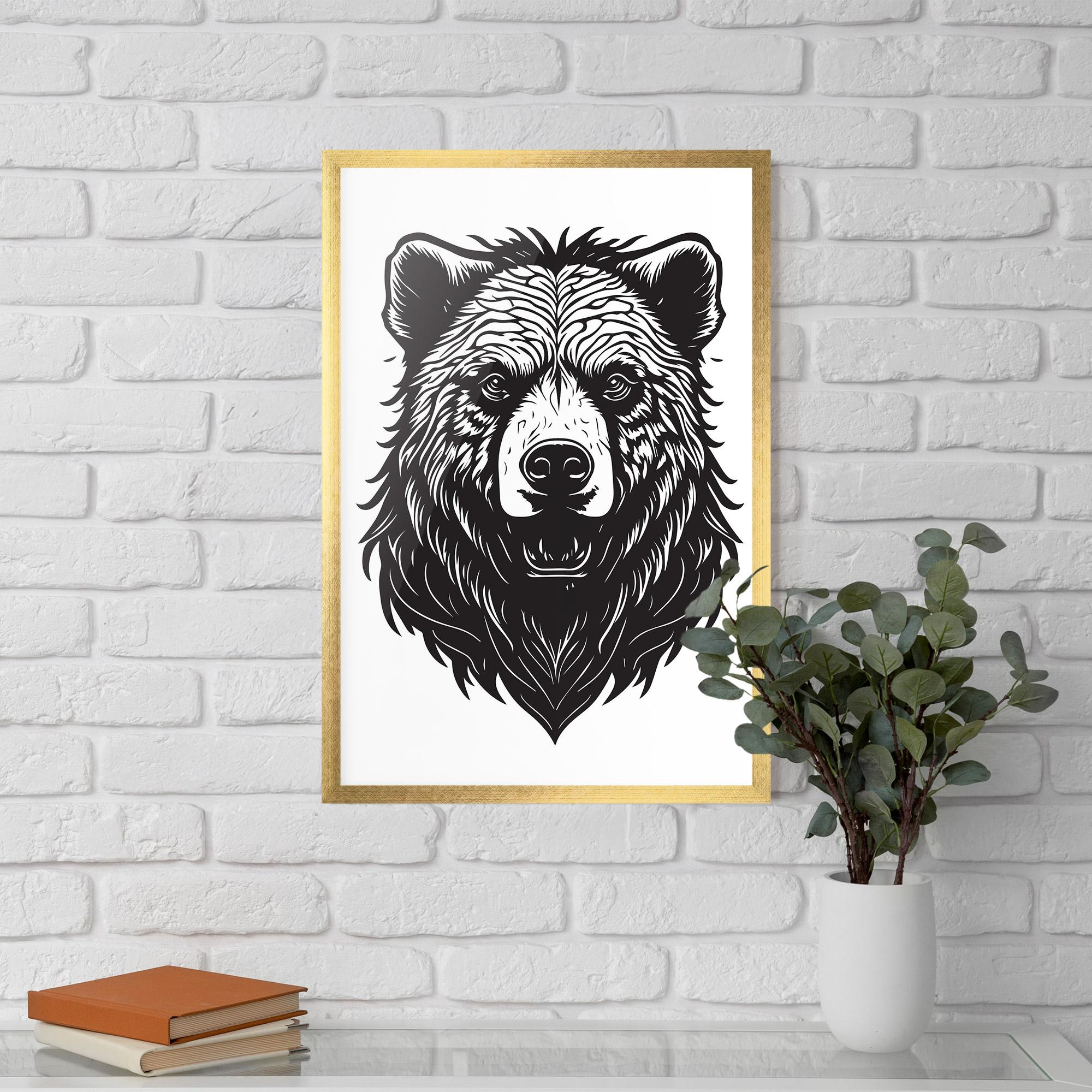 Gerahmte Poster Bear Black Head mockup 5